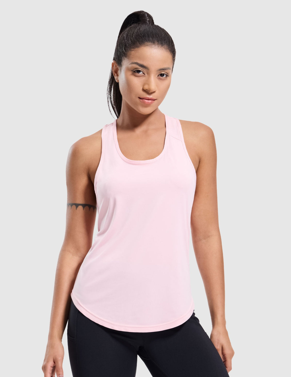 MIER Women's Sleeveless Tank with Open Back Perfect for Yoga and Running Women Tank Top Light Pink / XS