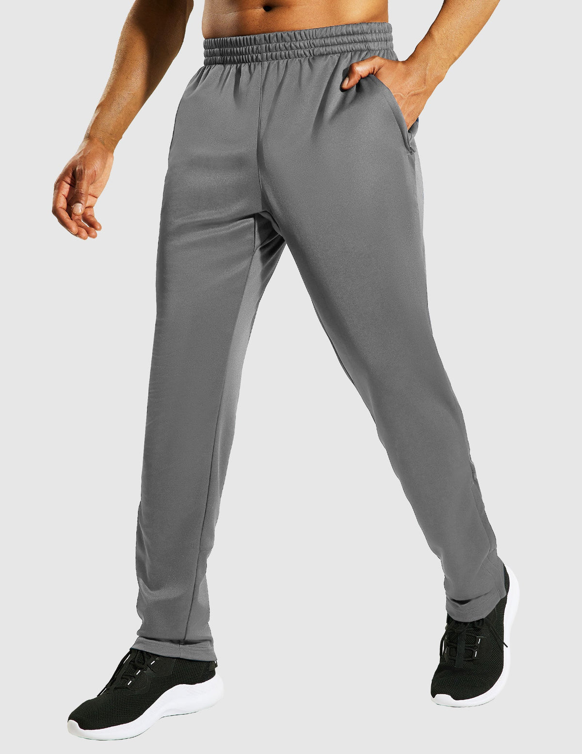 MIER Men's Stretch Athletic Joggers for Running and Gym Men's Train Pants Light Grey / S