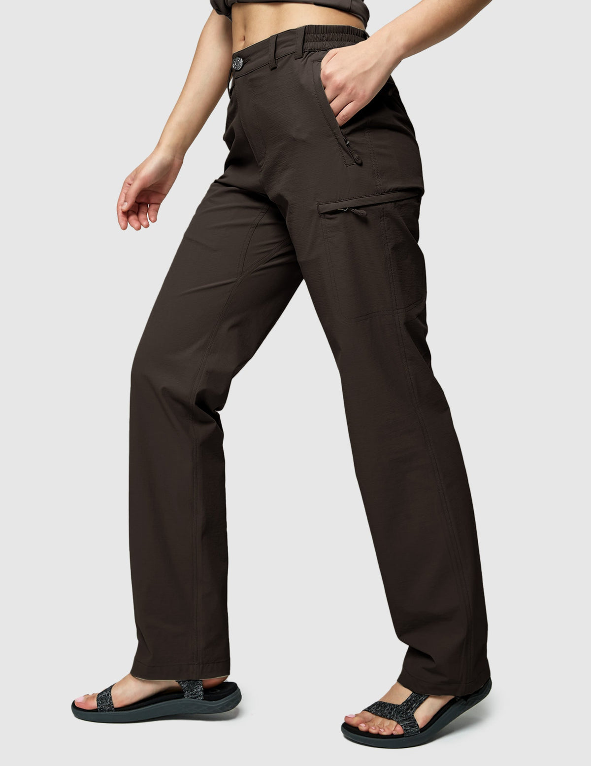 MIER Women Quick Dry Cargo Pants Tactical Hiking Pants Women Hiking Pants Brown / 2