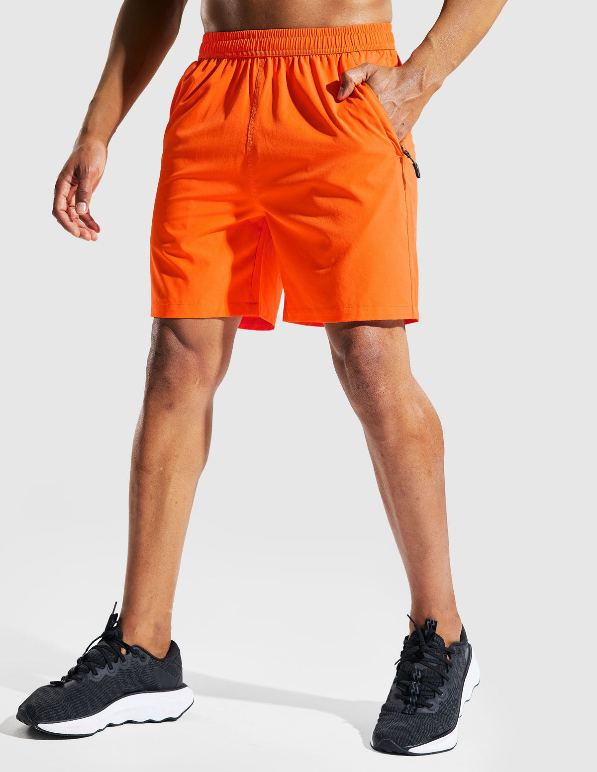 MIER Men's 7 Inch Quick Dry Running Shorts with Phone Pocket Men's Shorts Orange / S