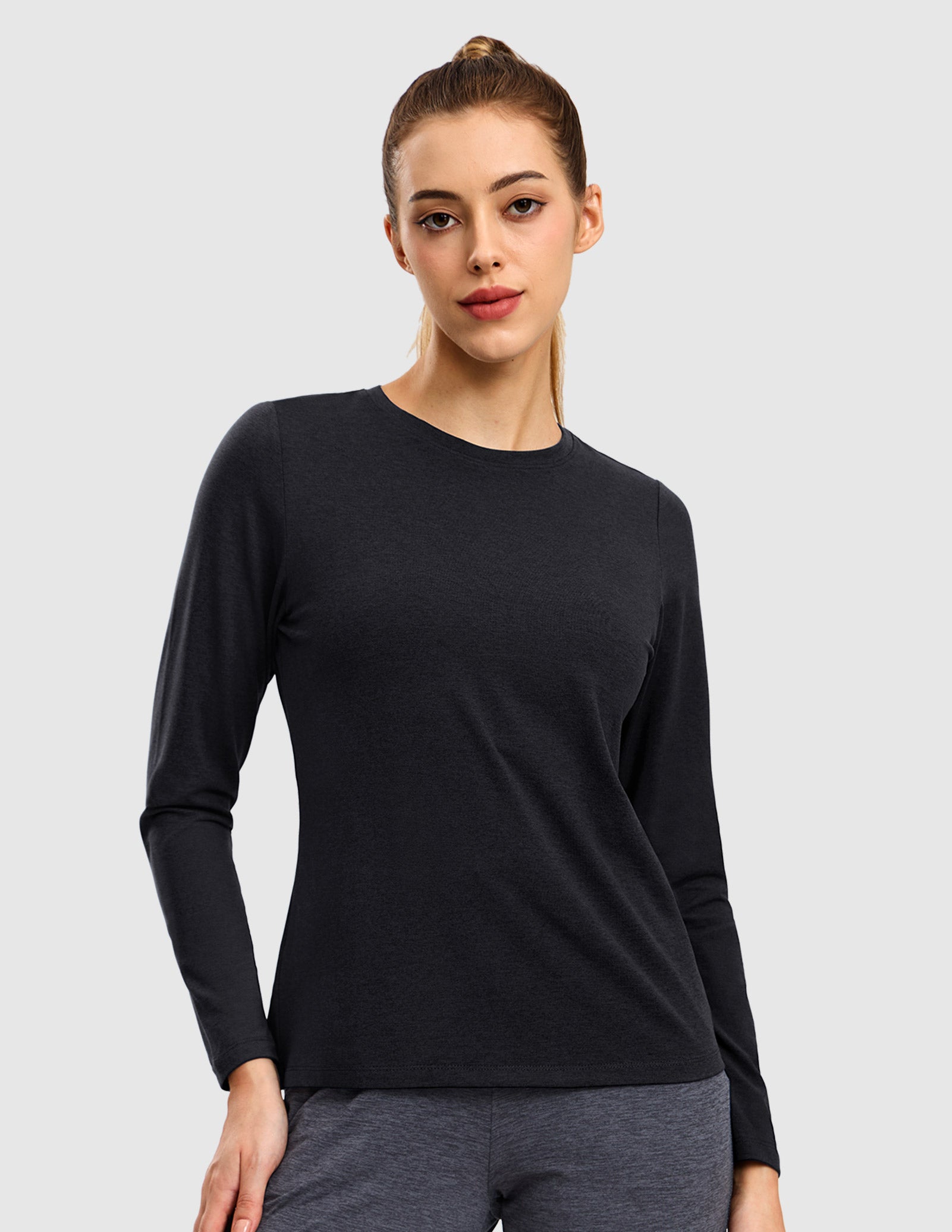 MIER Women’s Buttery Soft Long Sleeve Dry Fit Active T-Shirt Women Active Shirt