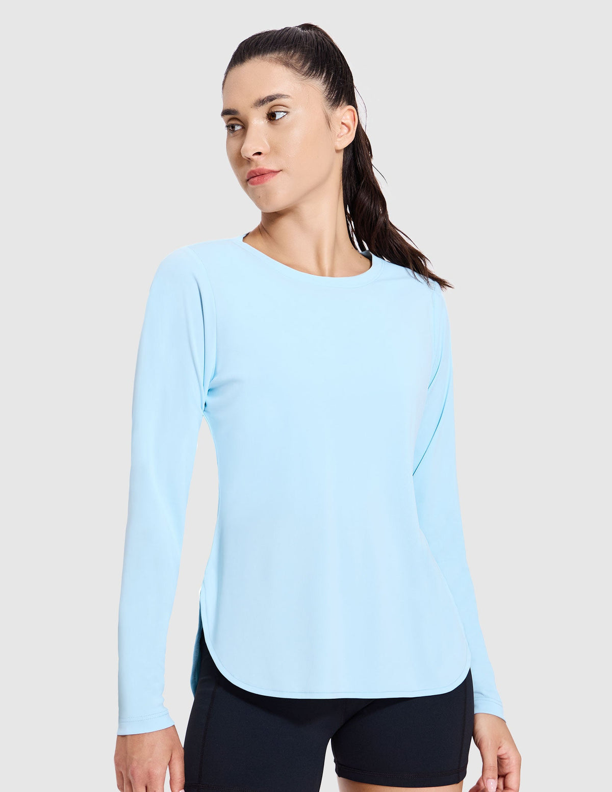 MIER Women's UPF 50 Plus Long Sleeve Running Shirt Sun Protection and Style Women Active Shirt