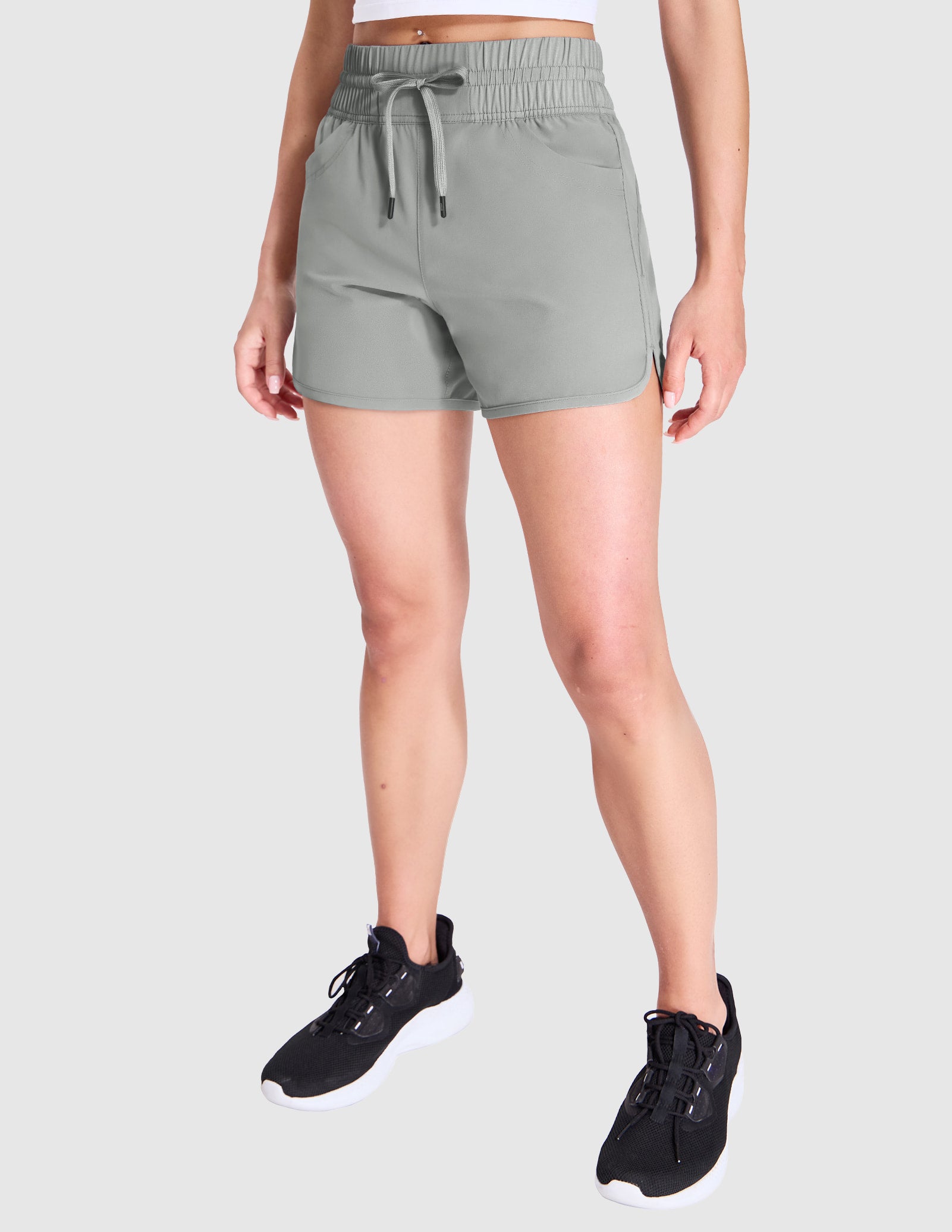 Women's Running Shorts Quick Dry with Liner Zipper Pocket