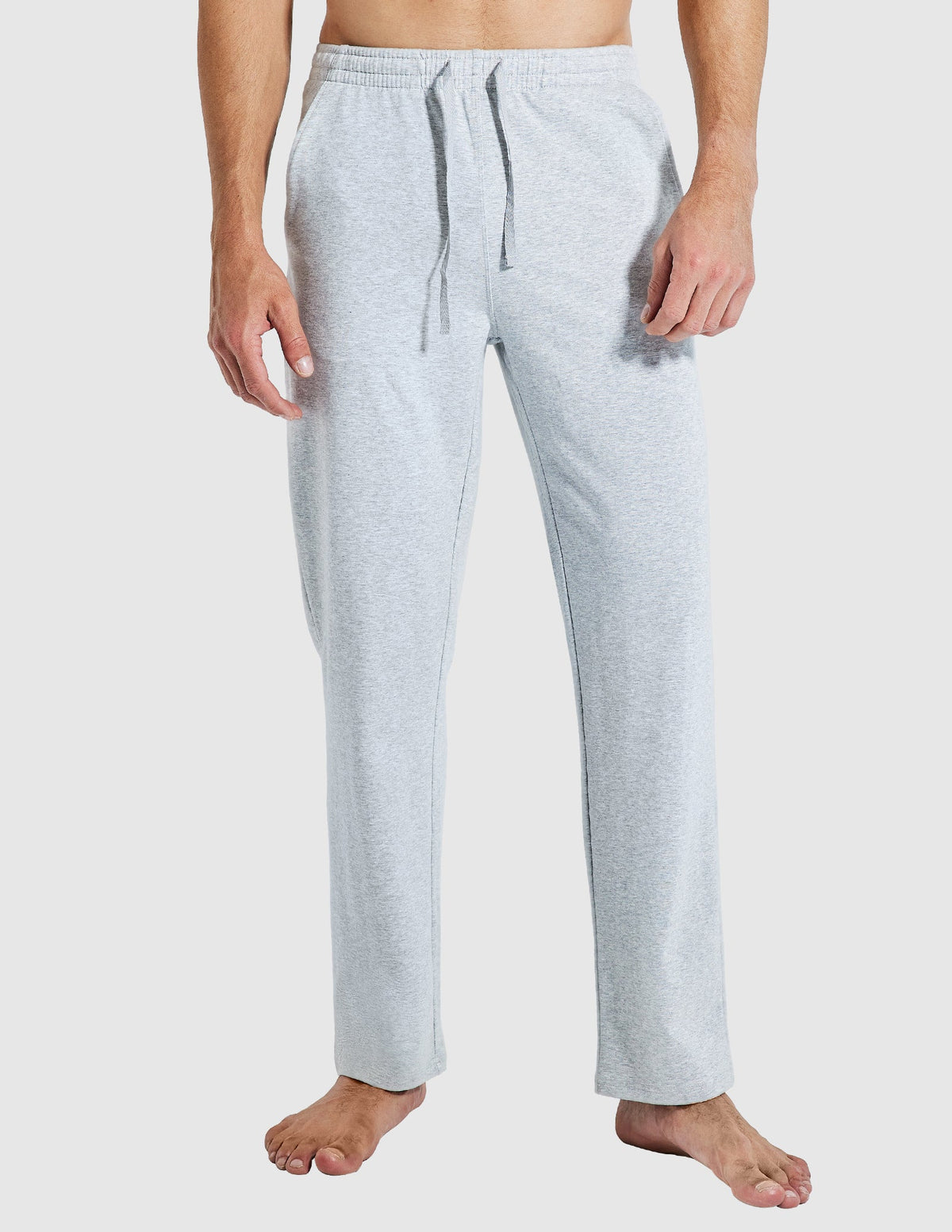 MIER Men's Cotton Sweatpants with Pockets Sports Knit Pants Light Grey / S