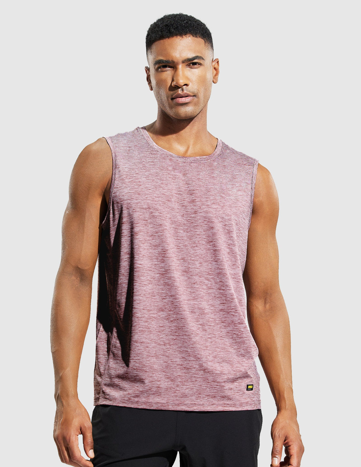 MIER Men's Workout Tank Perfect for Running and High Performance Activities Men's Tank Top Heather Dusty Pink / S