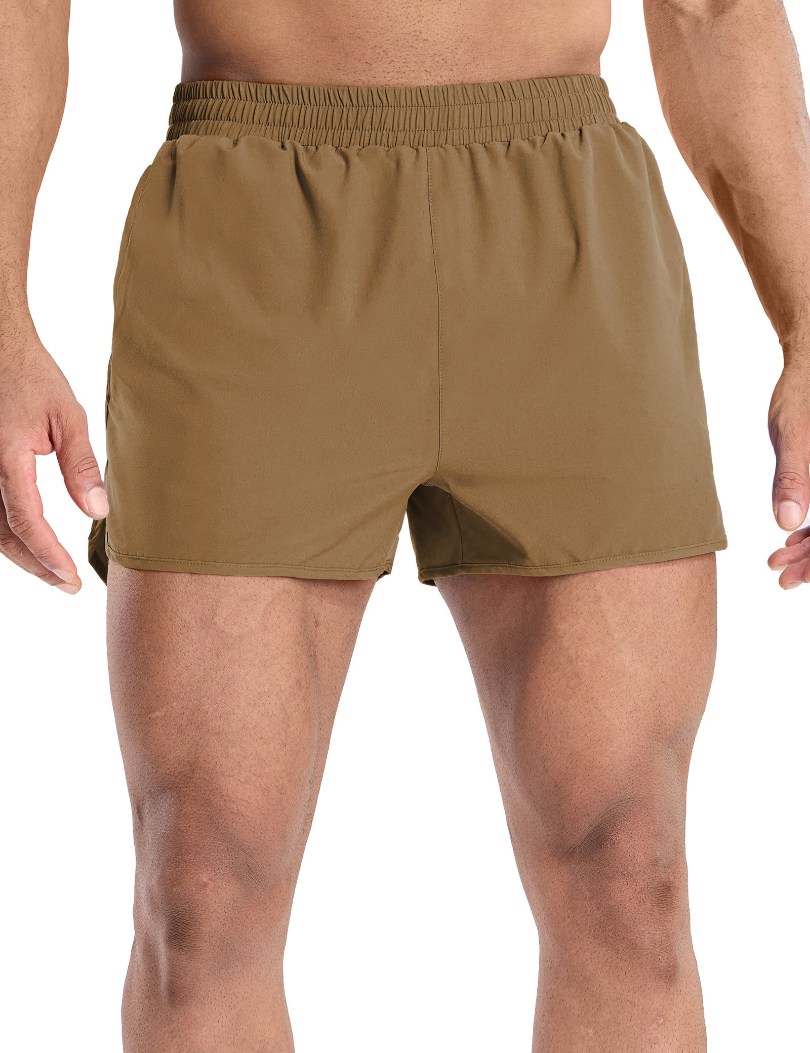 MIER Men's 3 Inch Marathon Running Shorts with Brief Liner Men's Shorts