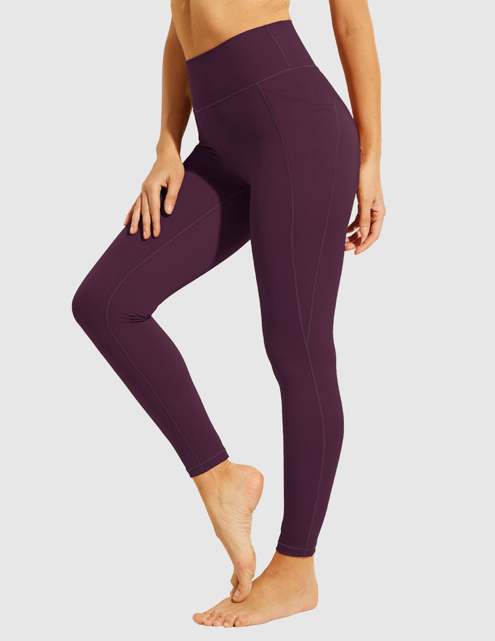 MIER Women High Waist Workout Yoga Pants Athletic Legging Women Yoga Pants Deep Violet / S