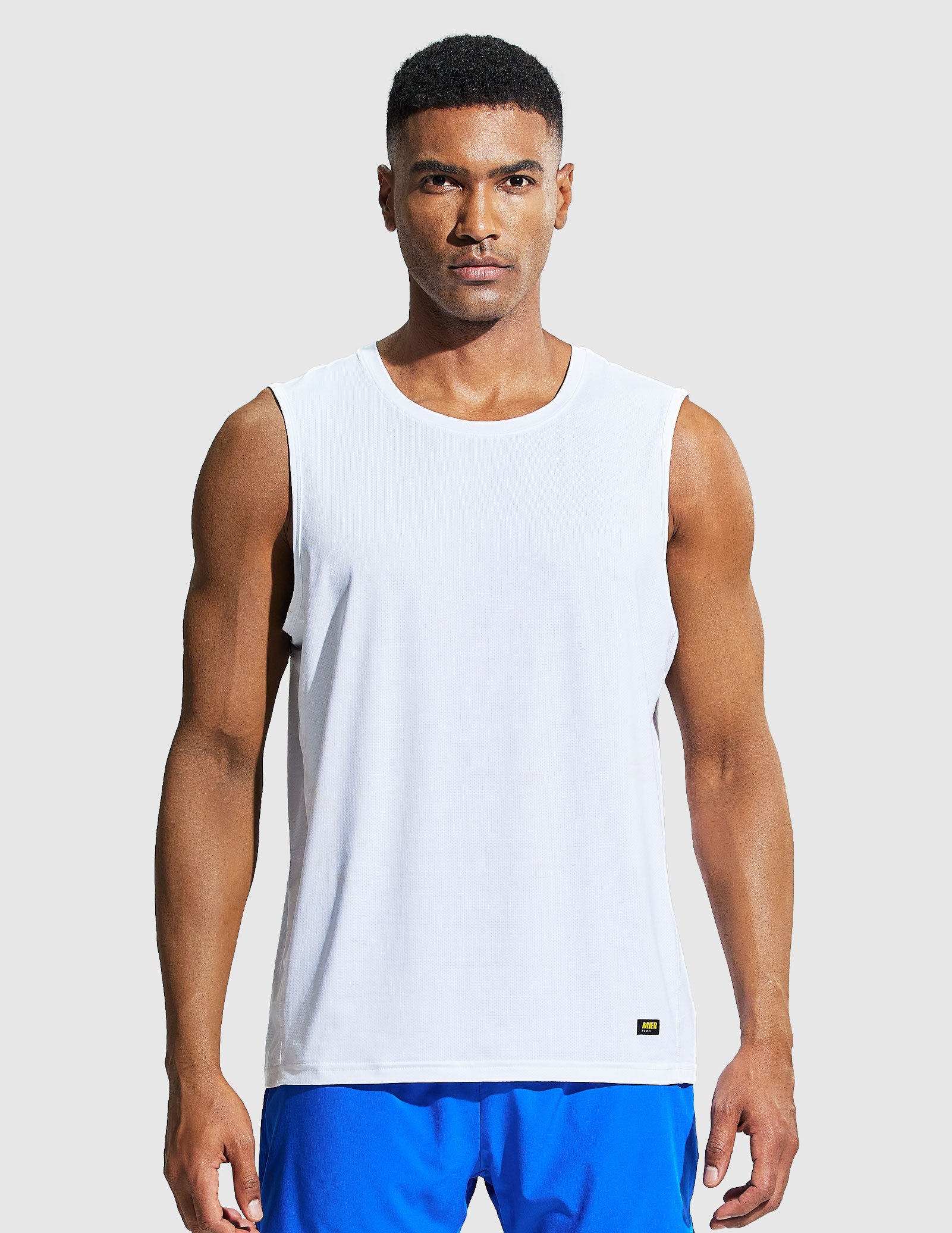 MIER Men's Workout Tank Perfect for Running and High Performance Activities Men's Tank Top White / S