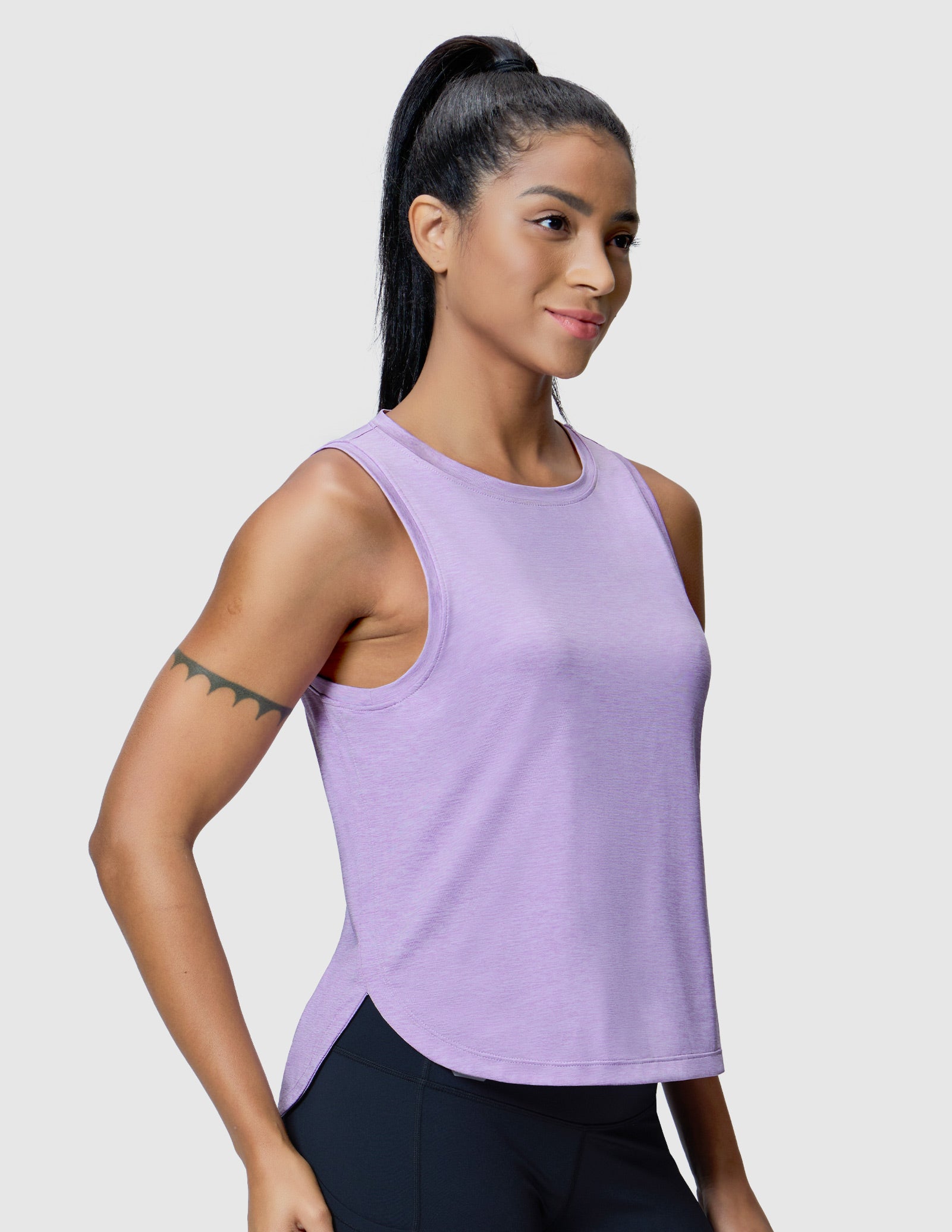 MIER Athletic Running Tank with Side Slits Breathable and Durable Women Tank Top