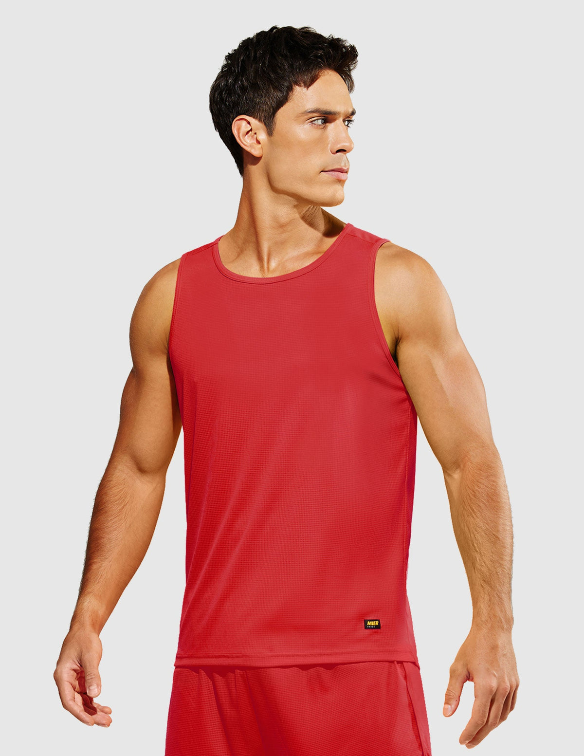 MIER Summer Running Tank Top Lightweight and Sweat Wicking Men's Tank Top Red / S