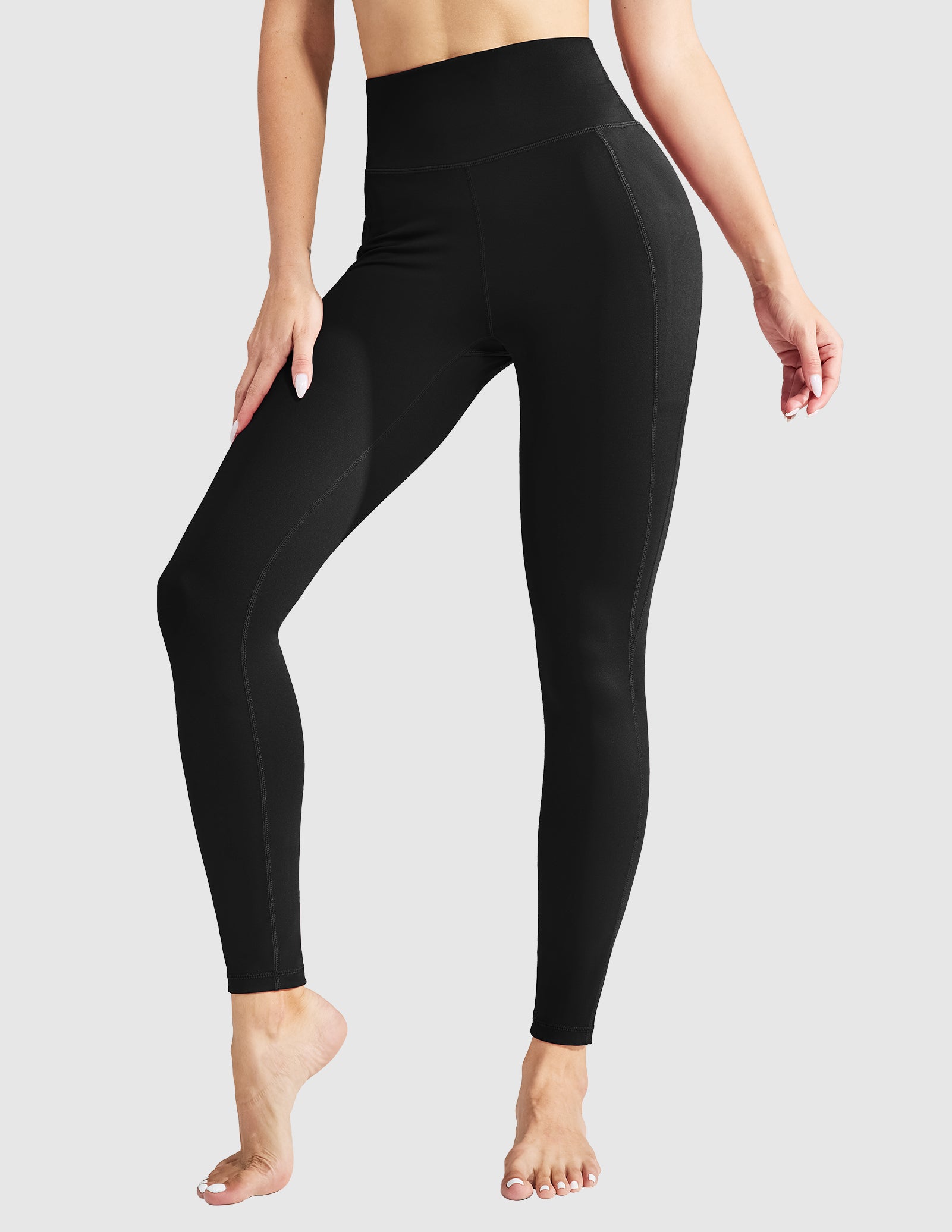 MIER Women High Waist Workout Yoga Pants Athletic Legging Women Yoga Pants Black / S