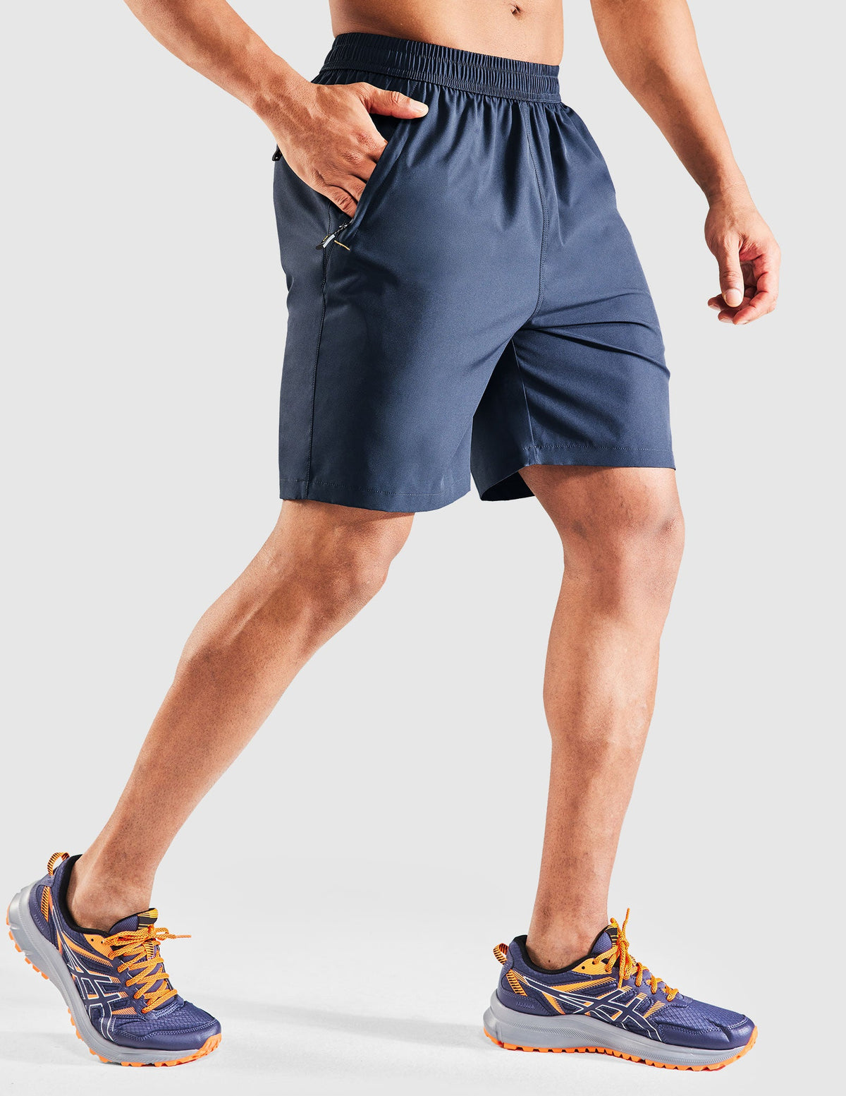 MIER Men's 7 Inch Quick Dry Running Shorts with Phone Pocket Men's Shorts Deep Blue / S