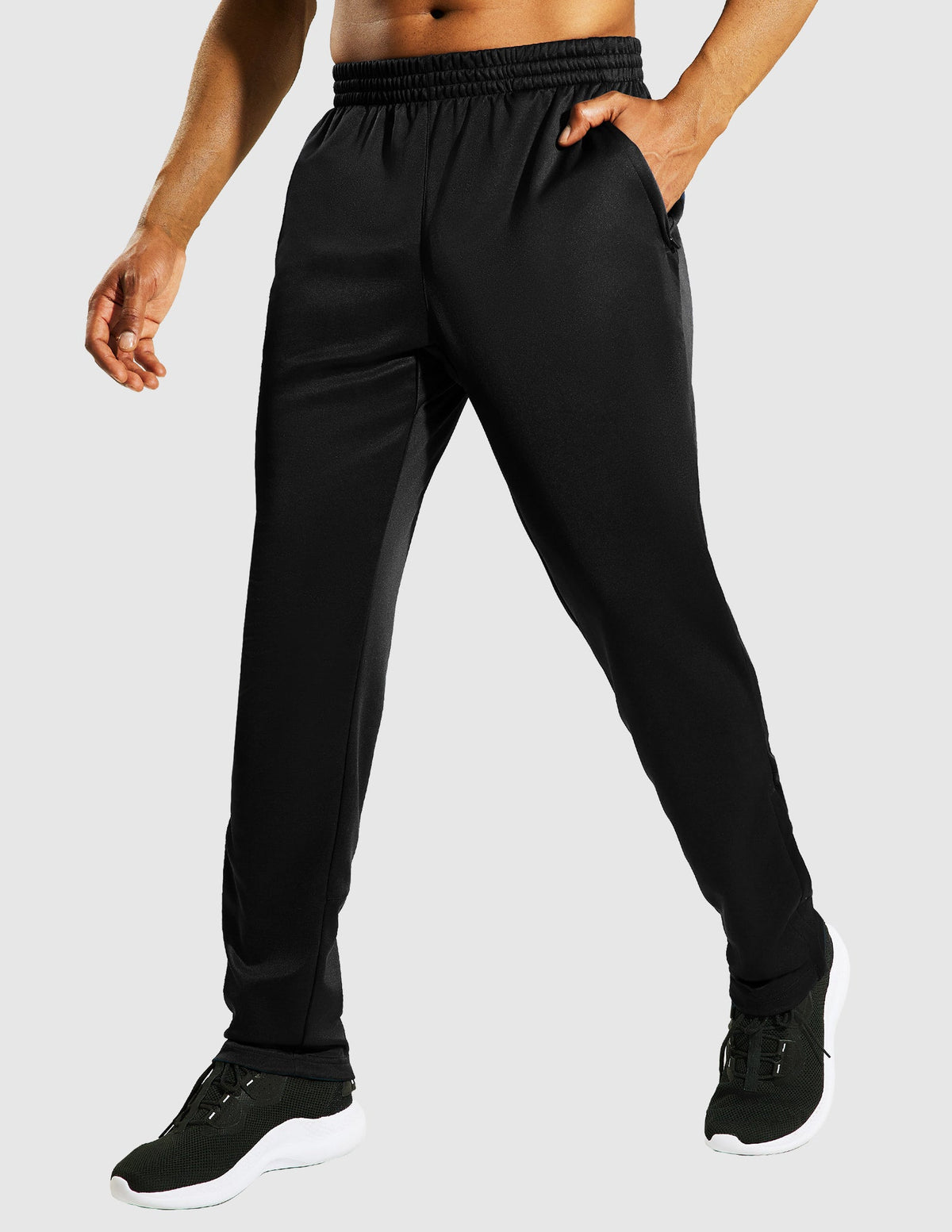 MIER Men's Stretch Athletic Joggers for Running and Gym Men's Train Pants Black / S