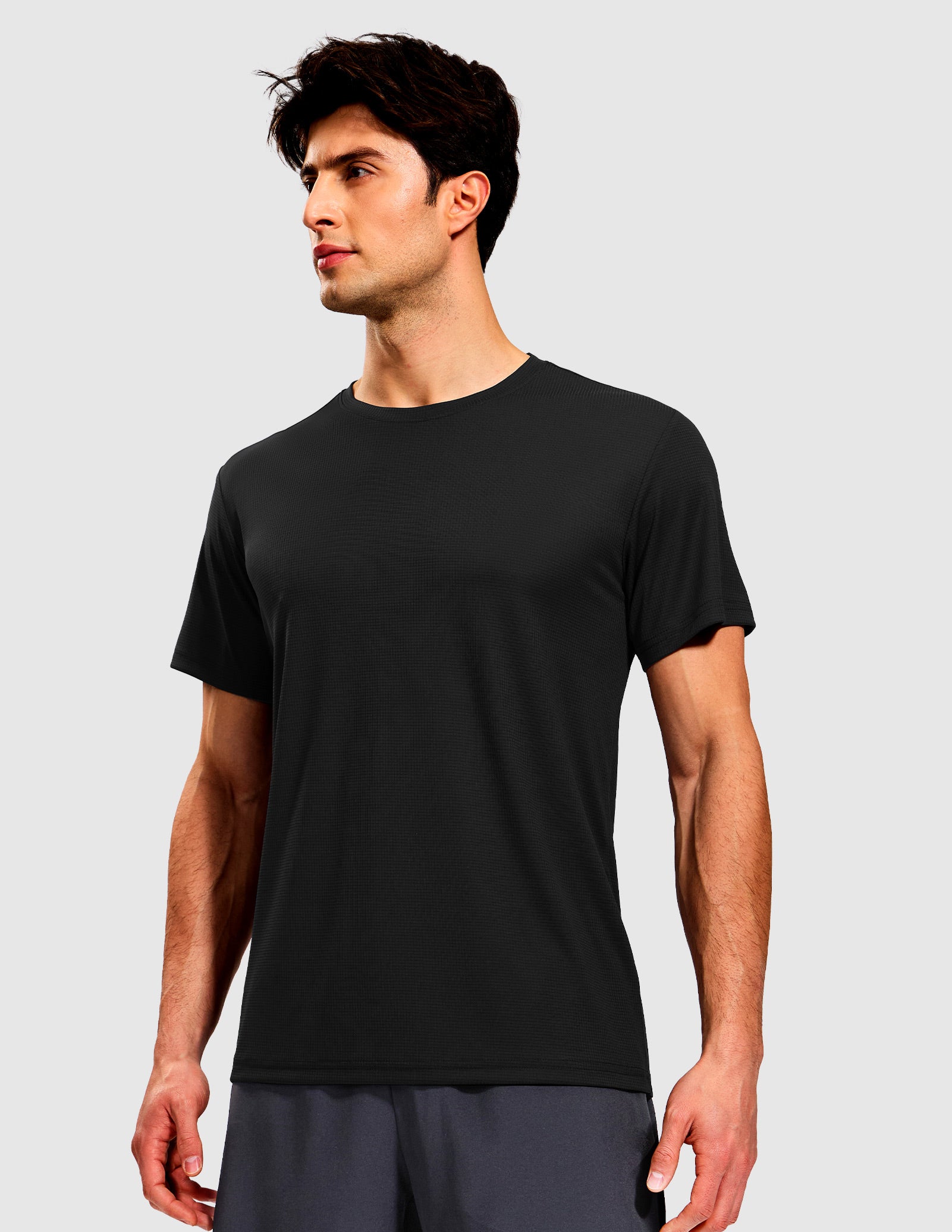 MIER Men's Running T-Shirt Dry Fit Workout Tee Men's Shirt Black / S