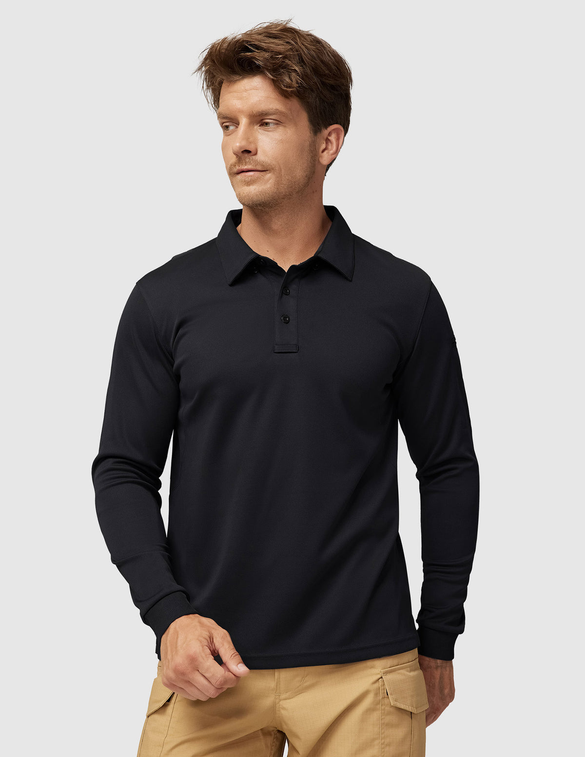 Men's Outdoor Tactical Long Sleeve Polo Shirts Quick Dry