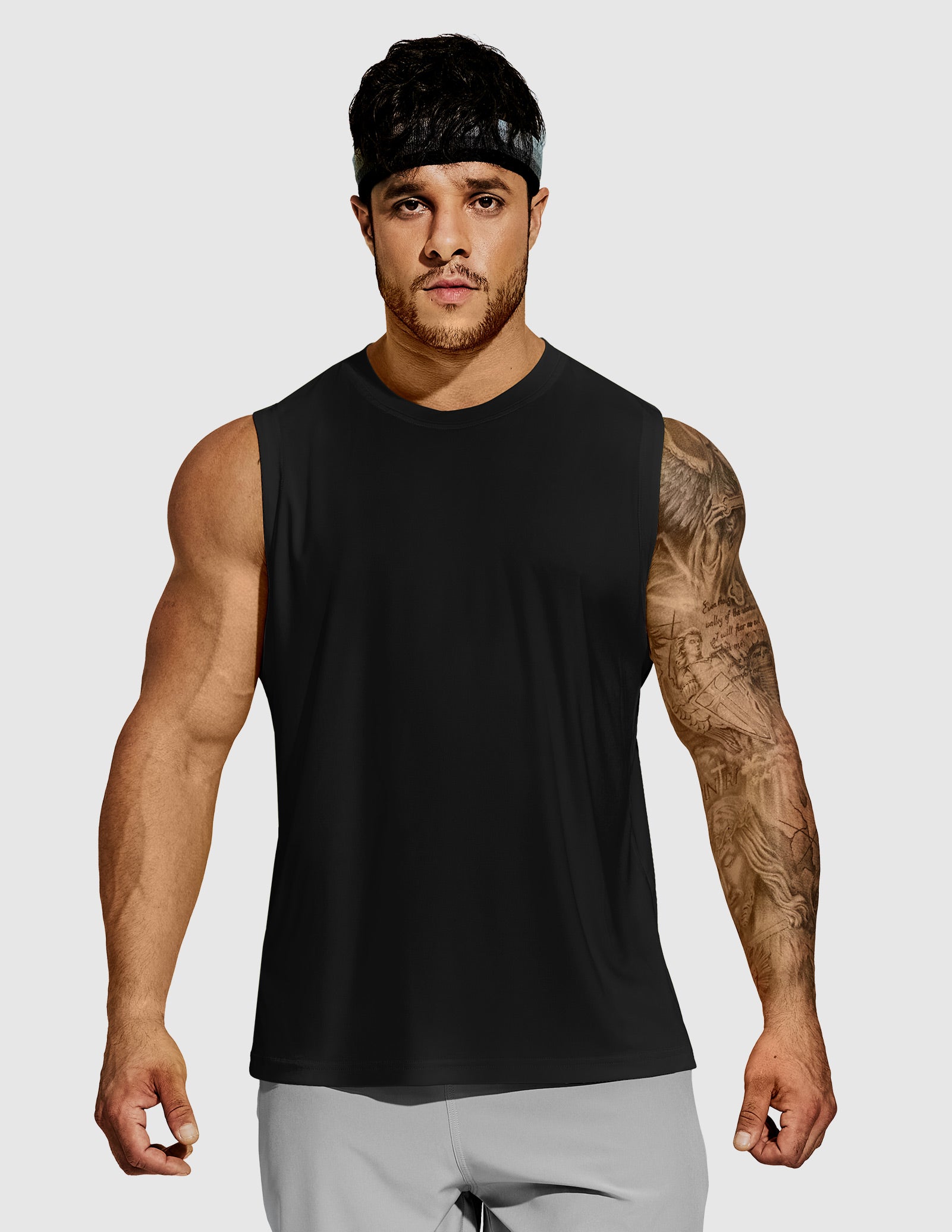 MIER Men’s Workout Tank Top Quick Dry UPF 50+ Sleeveless Gym Running Training Tee Men's Tank Top Black / S