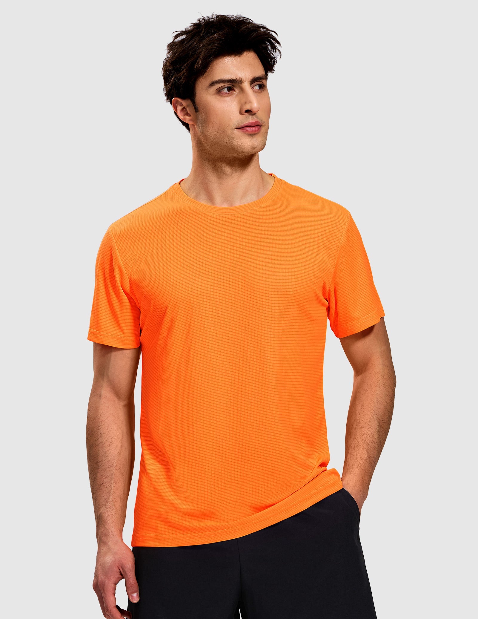 MIER Men's Running T-Shirt Dry Fit Workout Tee Men's Shirt Orange / S