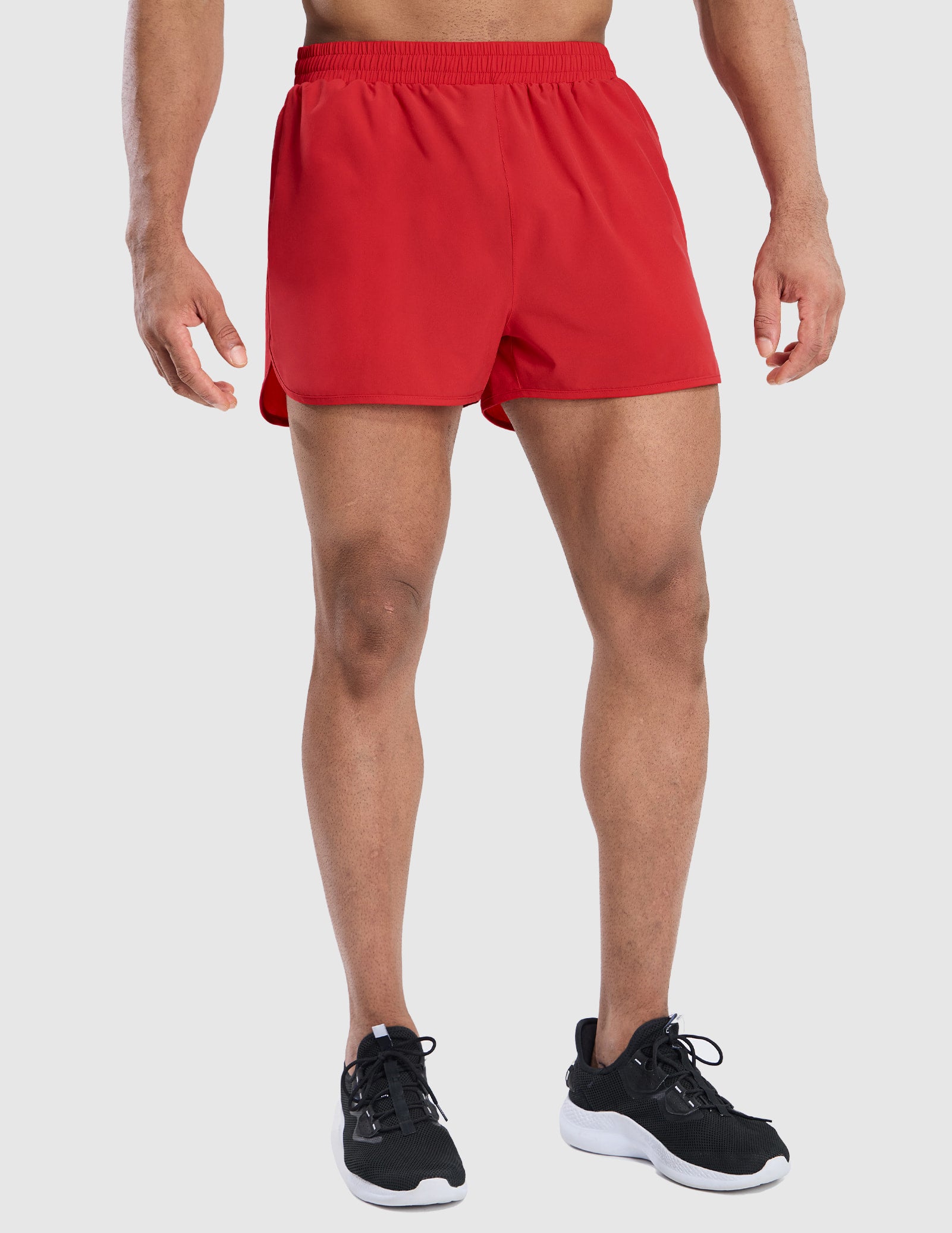 MIER Men's 3 Inch Marathon Running Shorts with Brief Liner Men's Shorts Red / XS