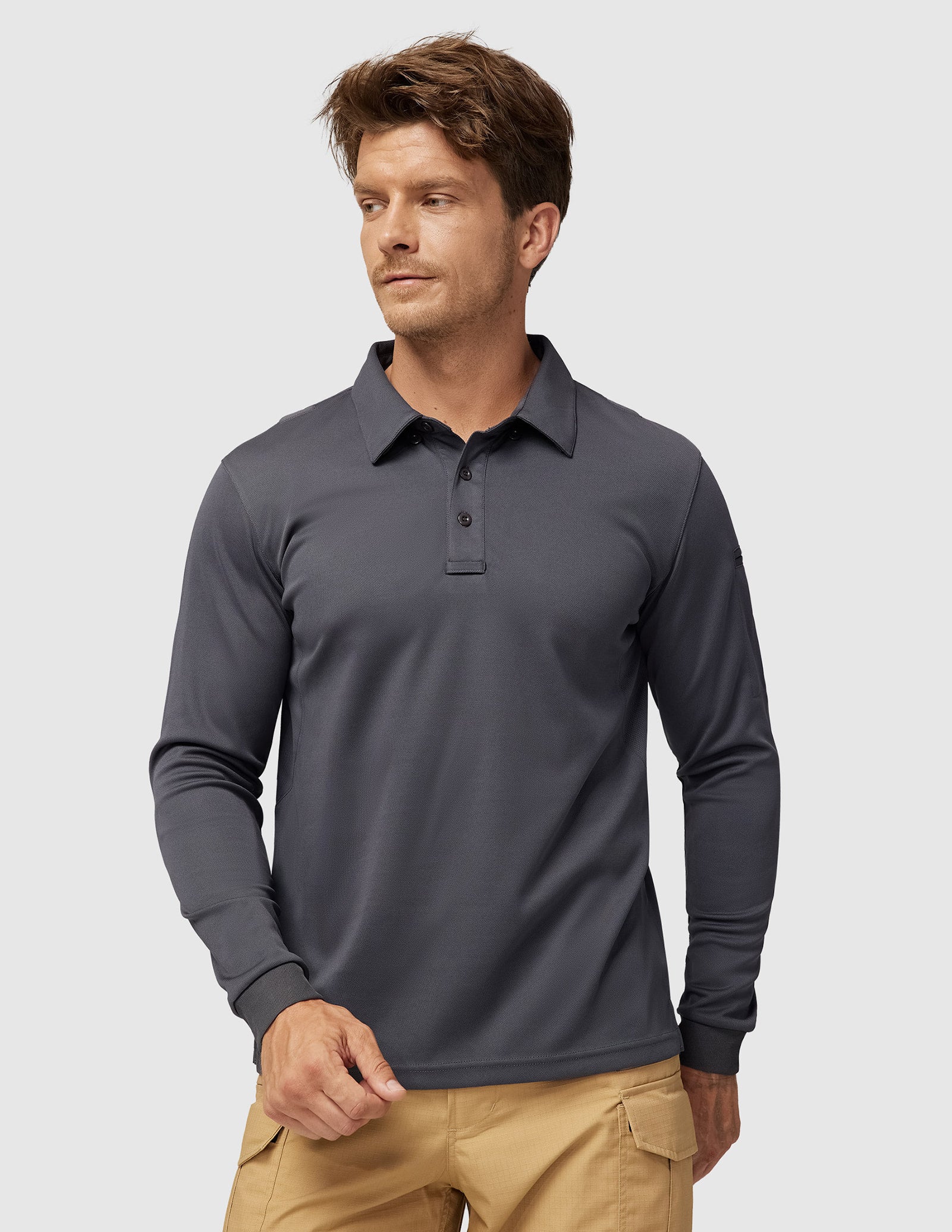 Men's Outdoor Tactical Long Sleeve Polo Shirts Quick Dry