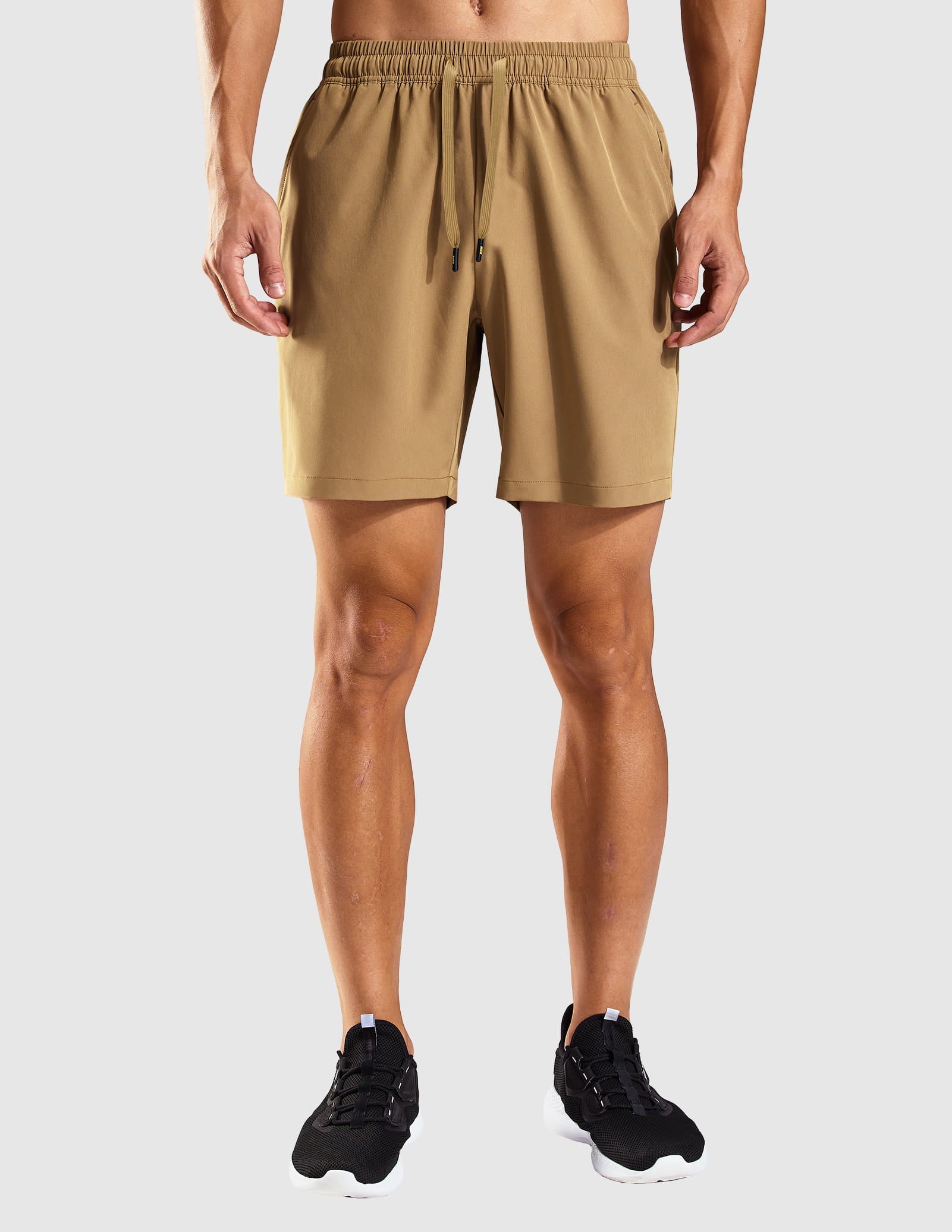 Men's 7 Inch Quick-Dry Running Shorts with Zipper Pockets