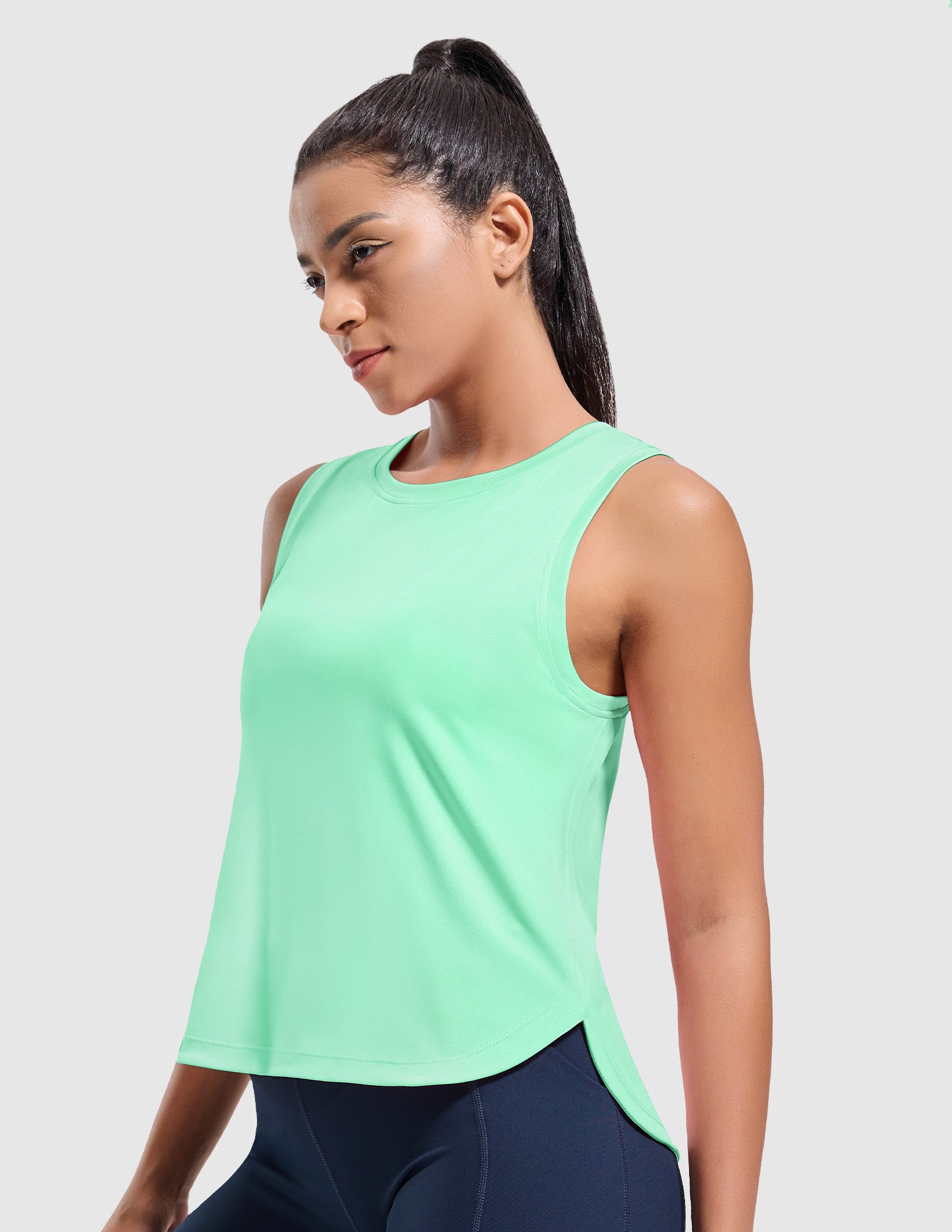 MIER Athletic Running Tank with Side Slits Breathable and Durable Women Tank Top