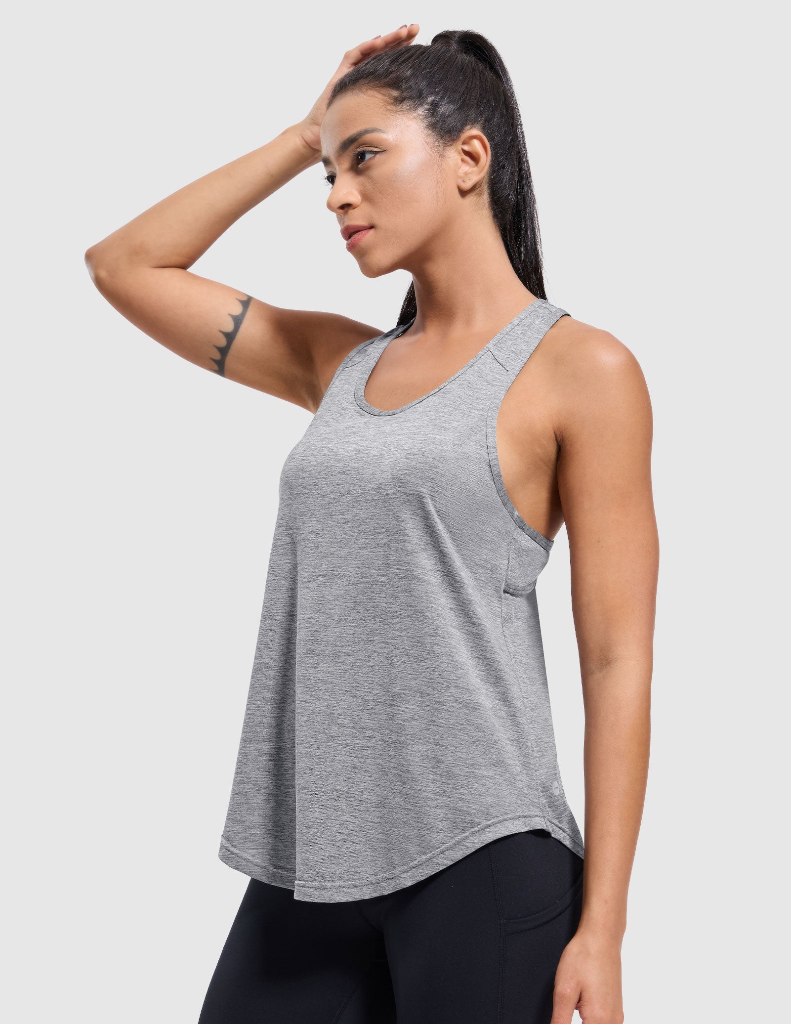 MIER Women's Sleeveless Tank with Open Back Perfect for Yoga and Running Women Tank Top