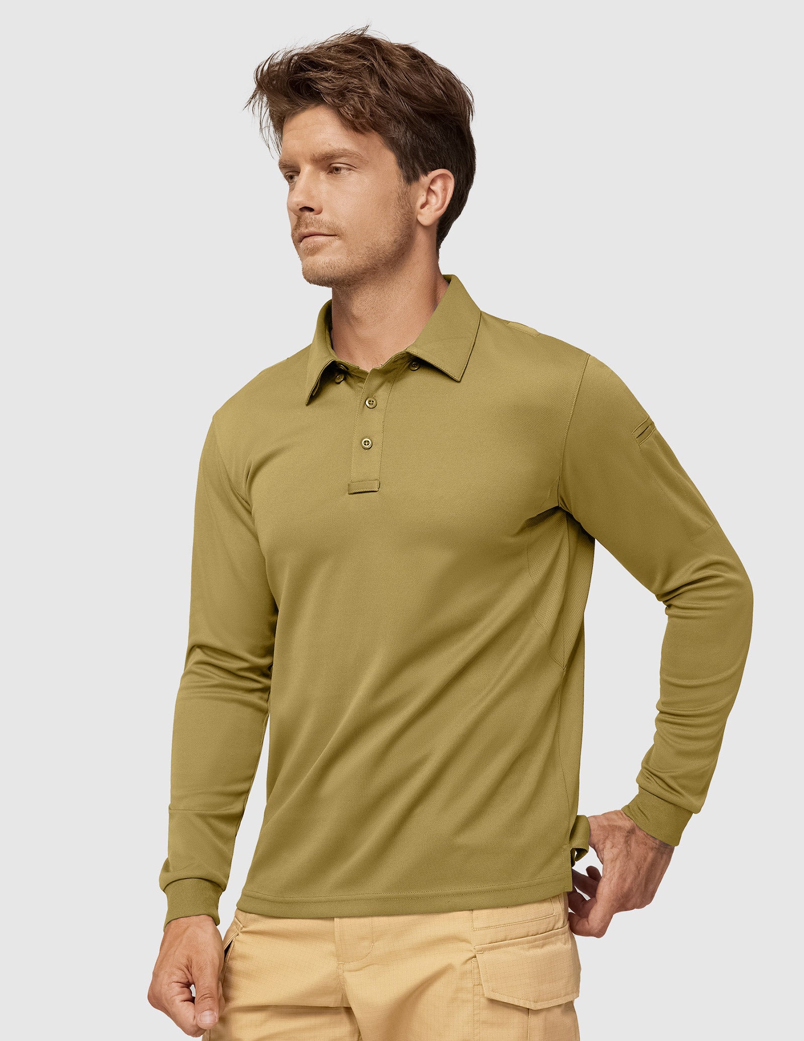 Men's Outdoor Tactical Long Sleeve Polo Shirts Quick Dry