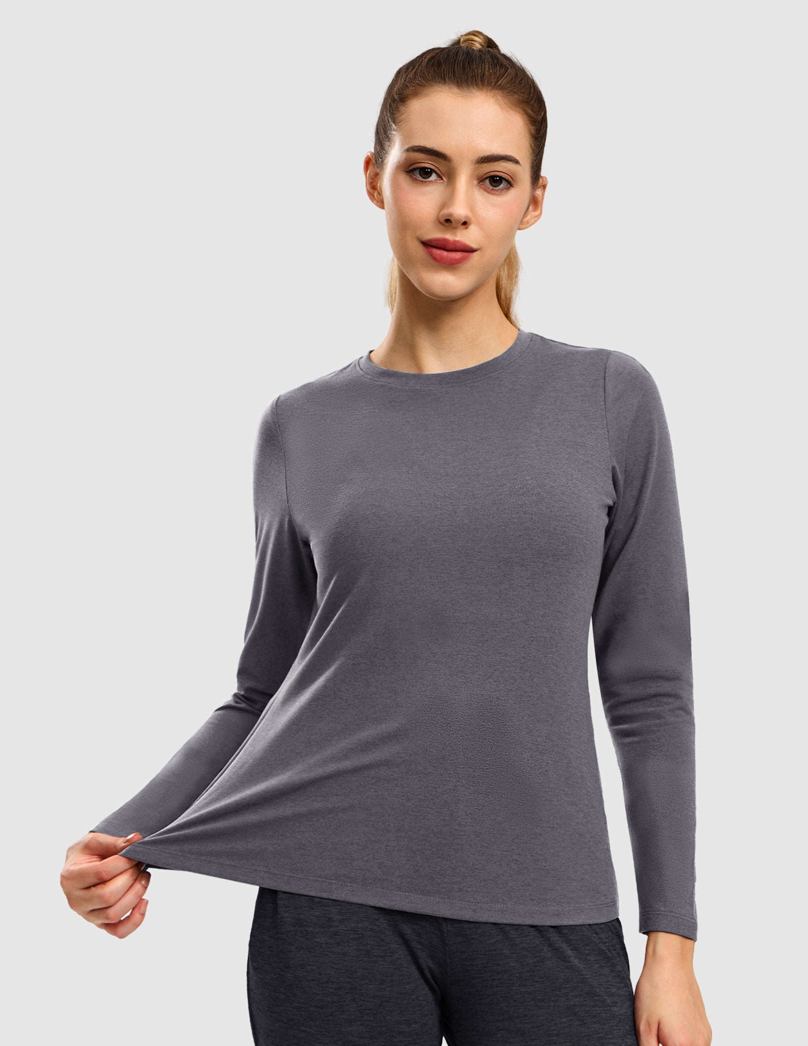 MIER Women’s Buttery Soft Long Sleeve Dry Fit Active T-Shirt Women Active Shirt