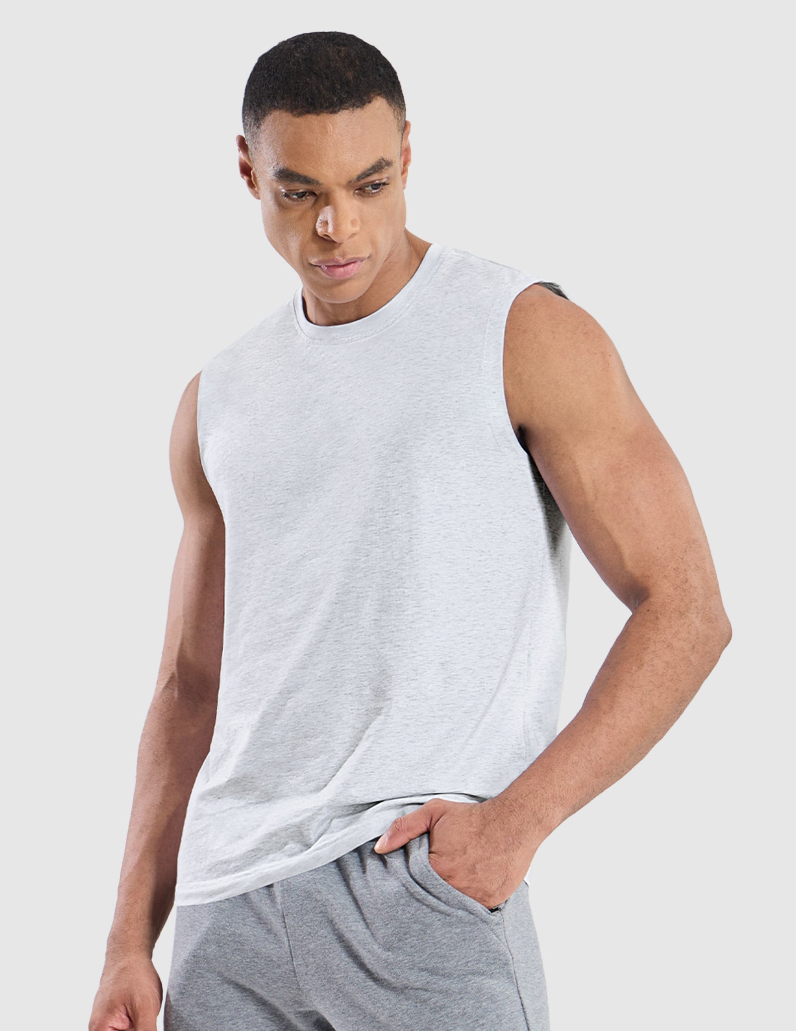 MIER Cotton Blend Running Tank for Men Stretchable and Moisture Wicking Men's Tank Top