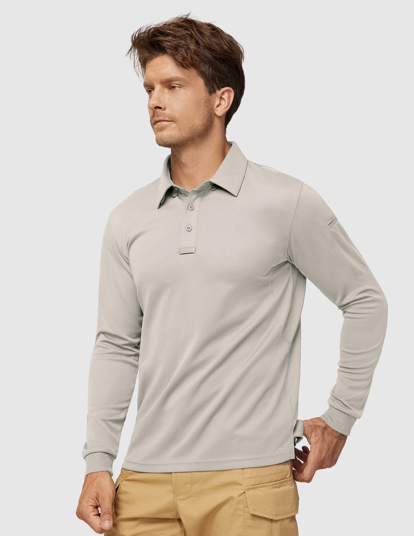 Men's Outdoor Tactical Long Sleeve Polo Shirts Quick Dry