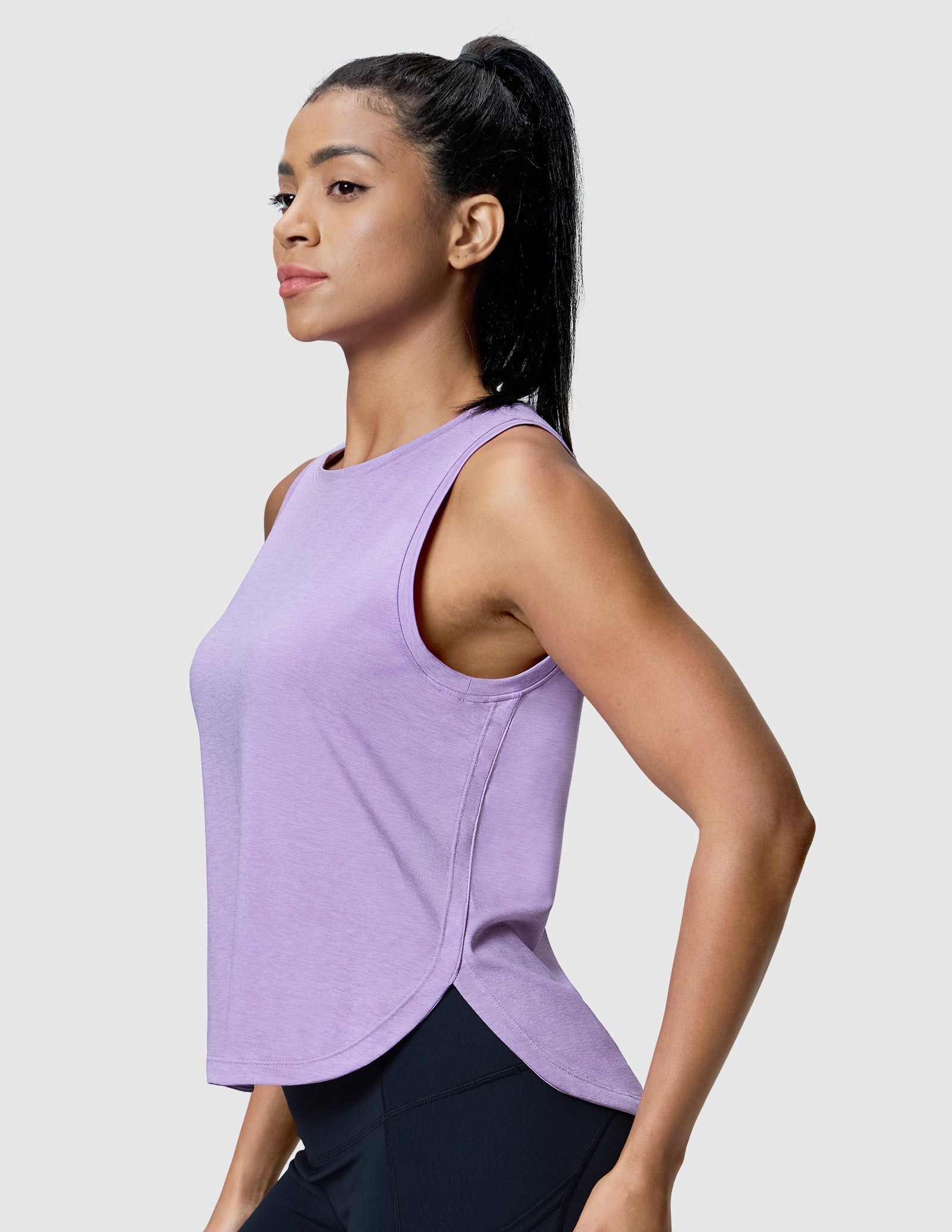 MIER Athletic Running Tank with Side Slits Breathable and Durable Women Tank Top