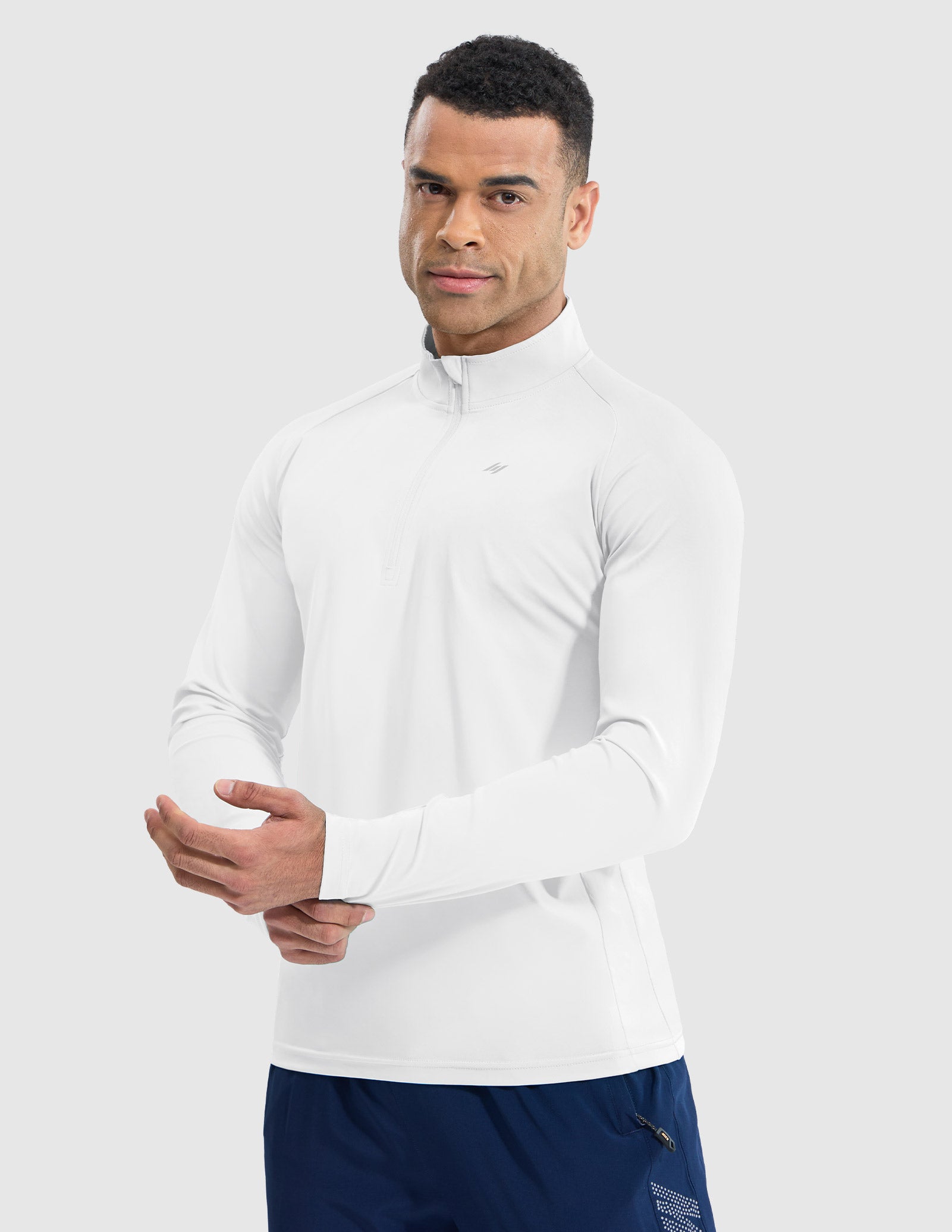 MIER Lightweight Quarter Zip Running Shirt, Breathable and Sun Protection Men's T-Shirts