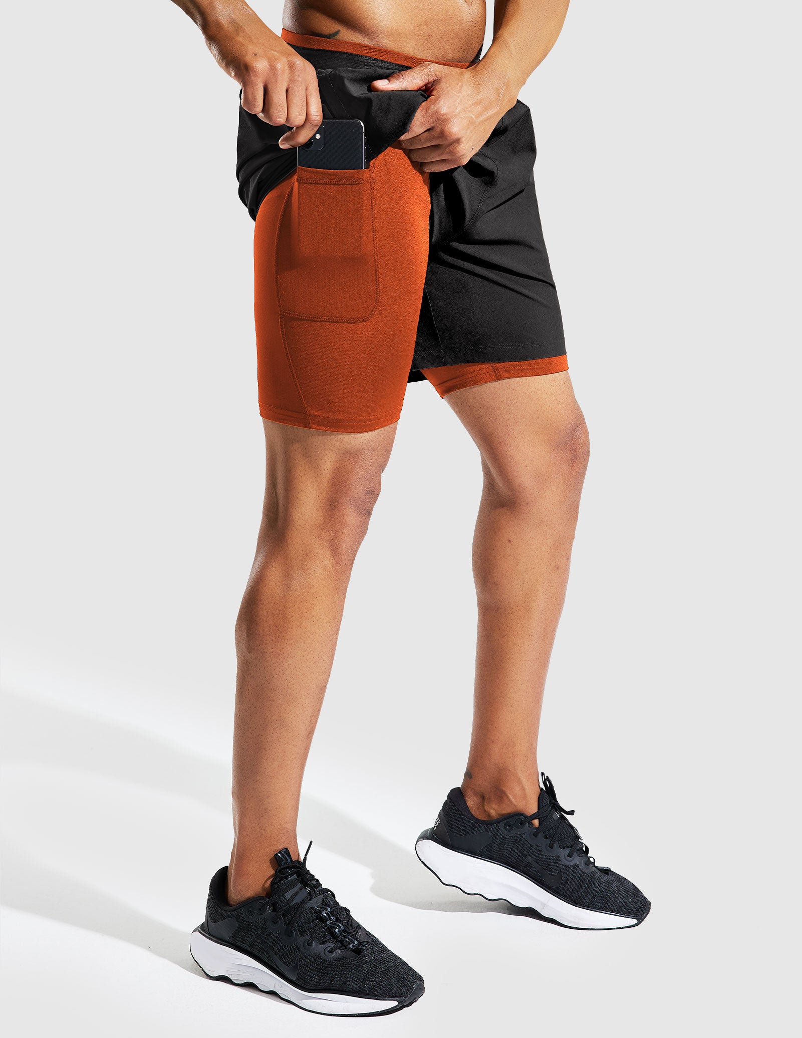 Men's 2 in 1 Running Shorts with Liner 5" Quick Dry Athletic Shorts