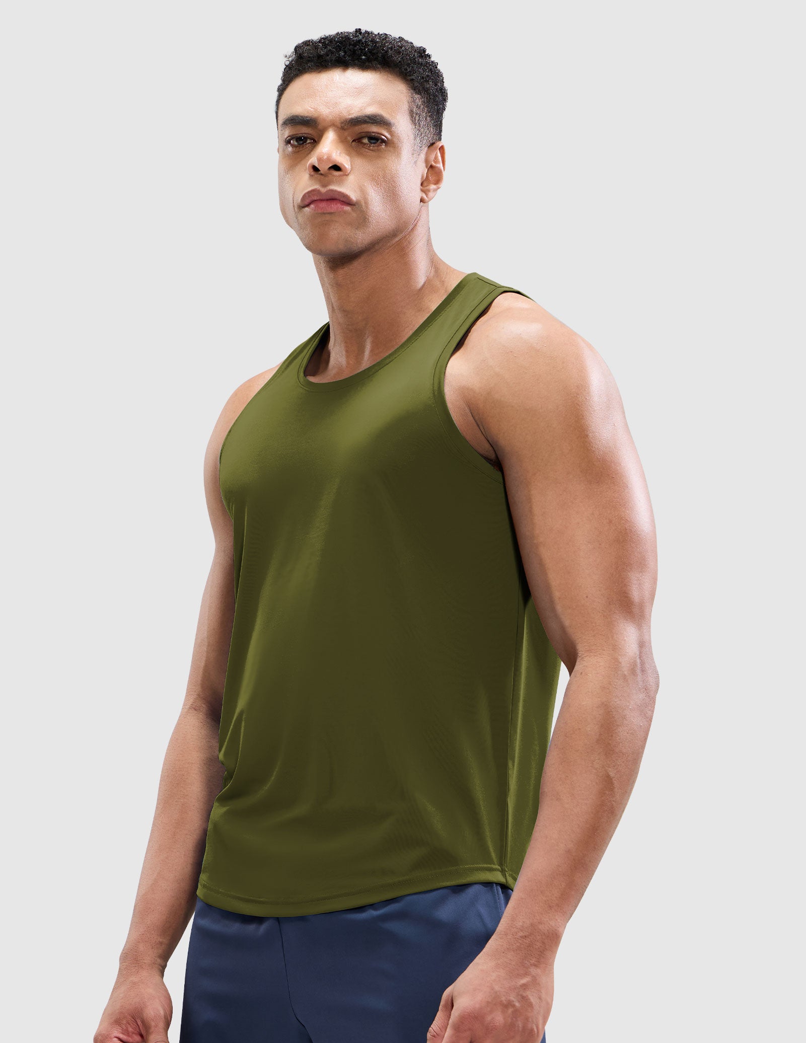 MIER Men’s Sleeveless Running Shirt Breathable and Sweat Wicking Men's Tank Top