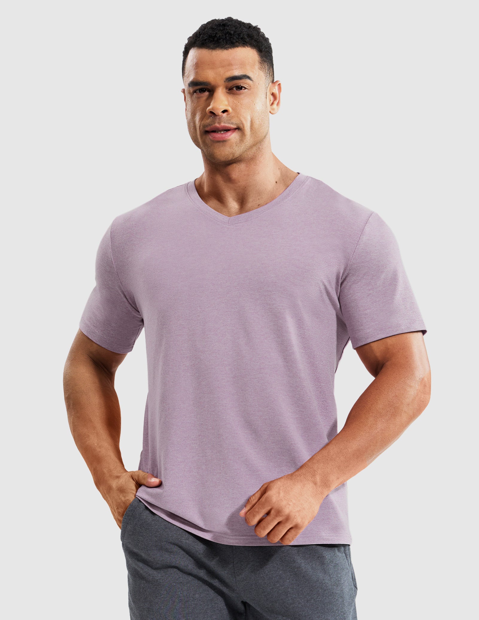 MIER Men’s Buttery Soft Dry Fit V-Neck Workout T-Shirt Men's Shirt