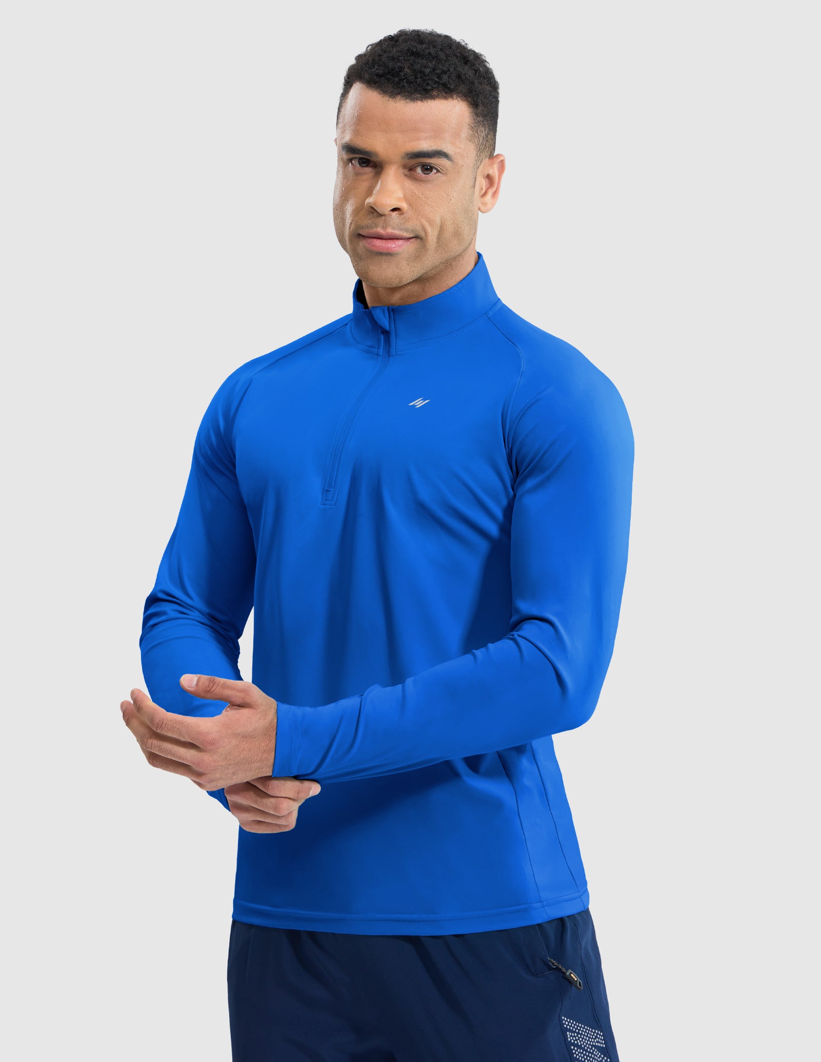 MIER Lightweight Quarter Zip Running Shirt, Breathable and Sun Protection Men's T-Shirts