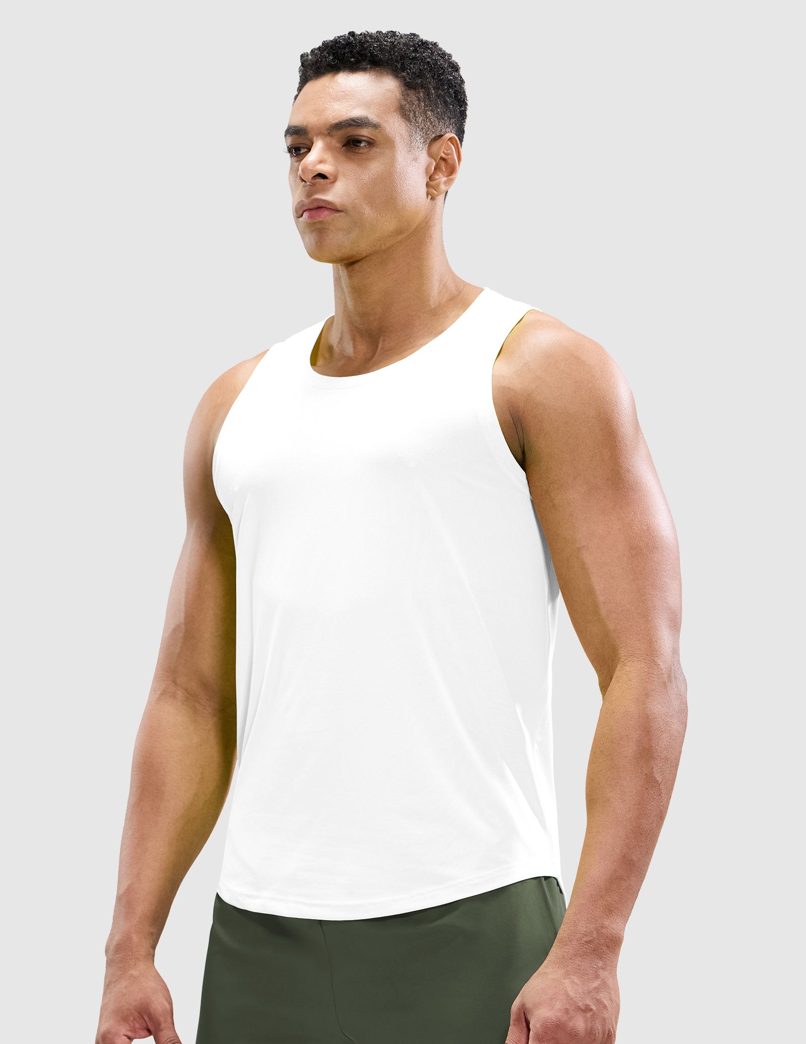 MIER Men’s Sleeveless Running Shirt Breathable and Sweat Wicking Men's Tank Top