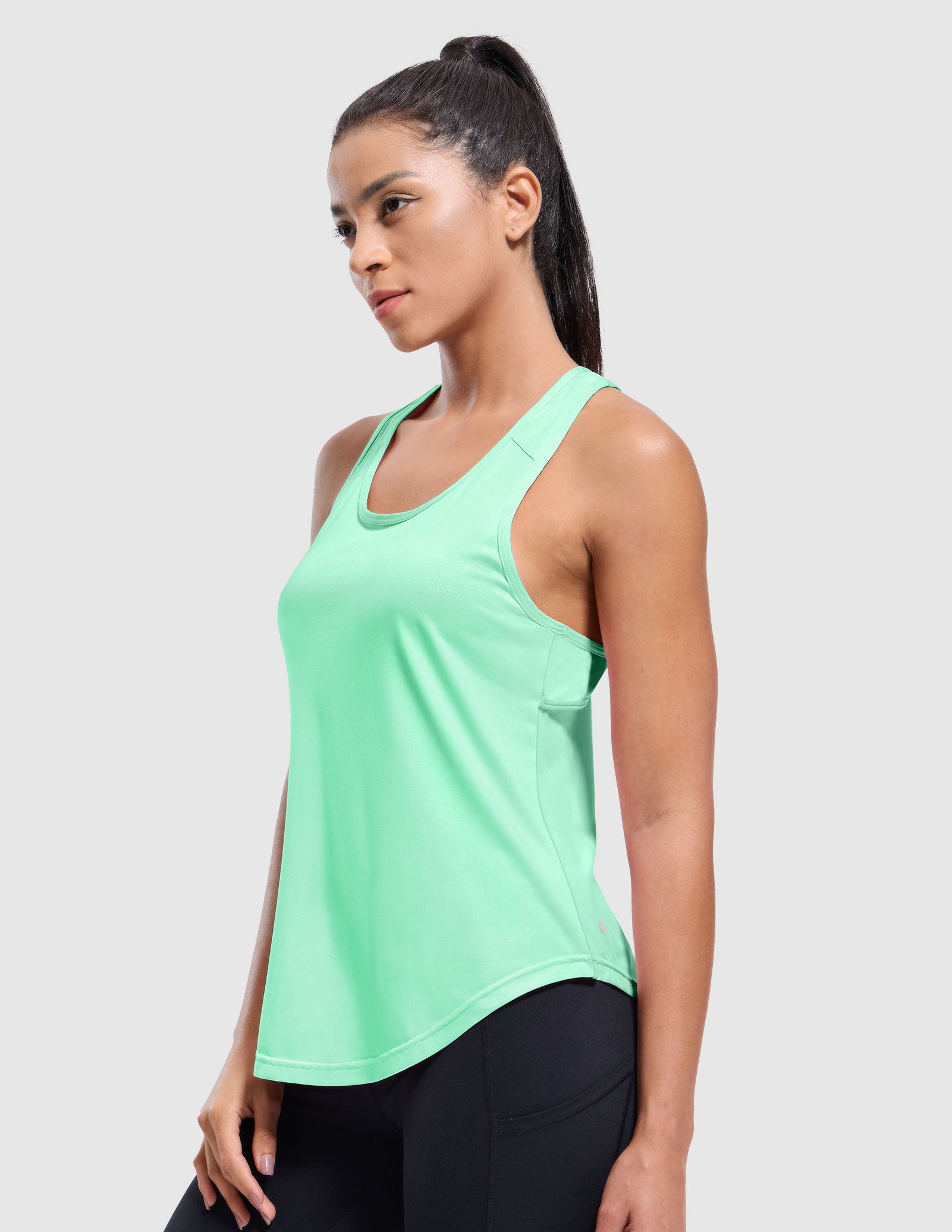 MIER Women's Sleeveless Tank with Open Back Perfect for Running Women Tank Top