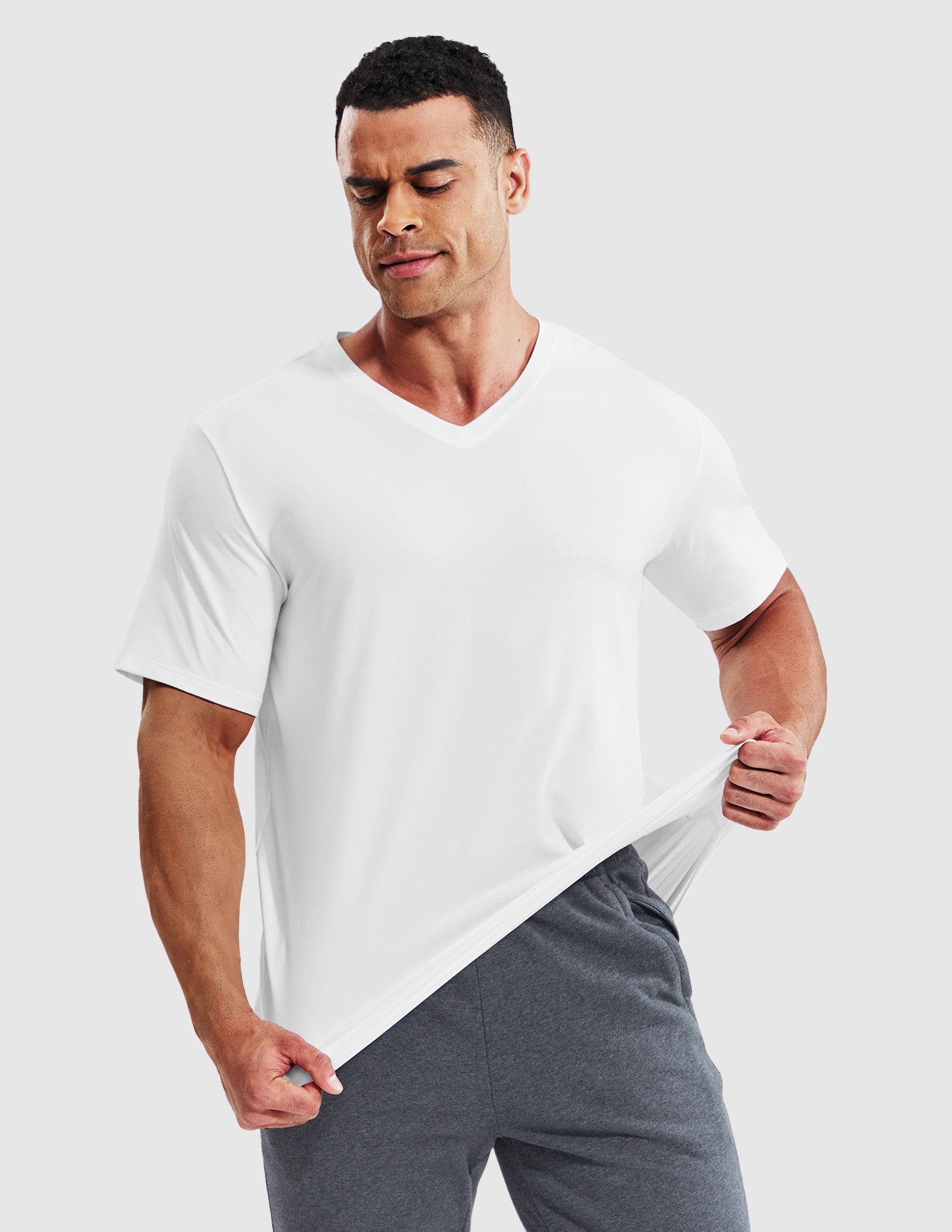 MIER Men’s Buttery Soft Dry Fit V-Neck Workout T-Shirt Men's Shirt