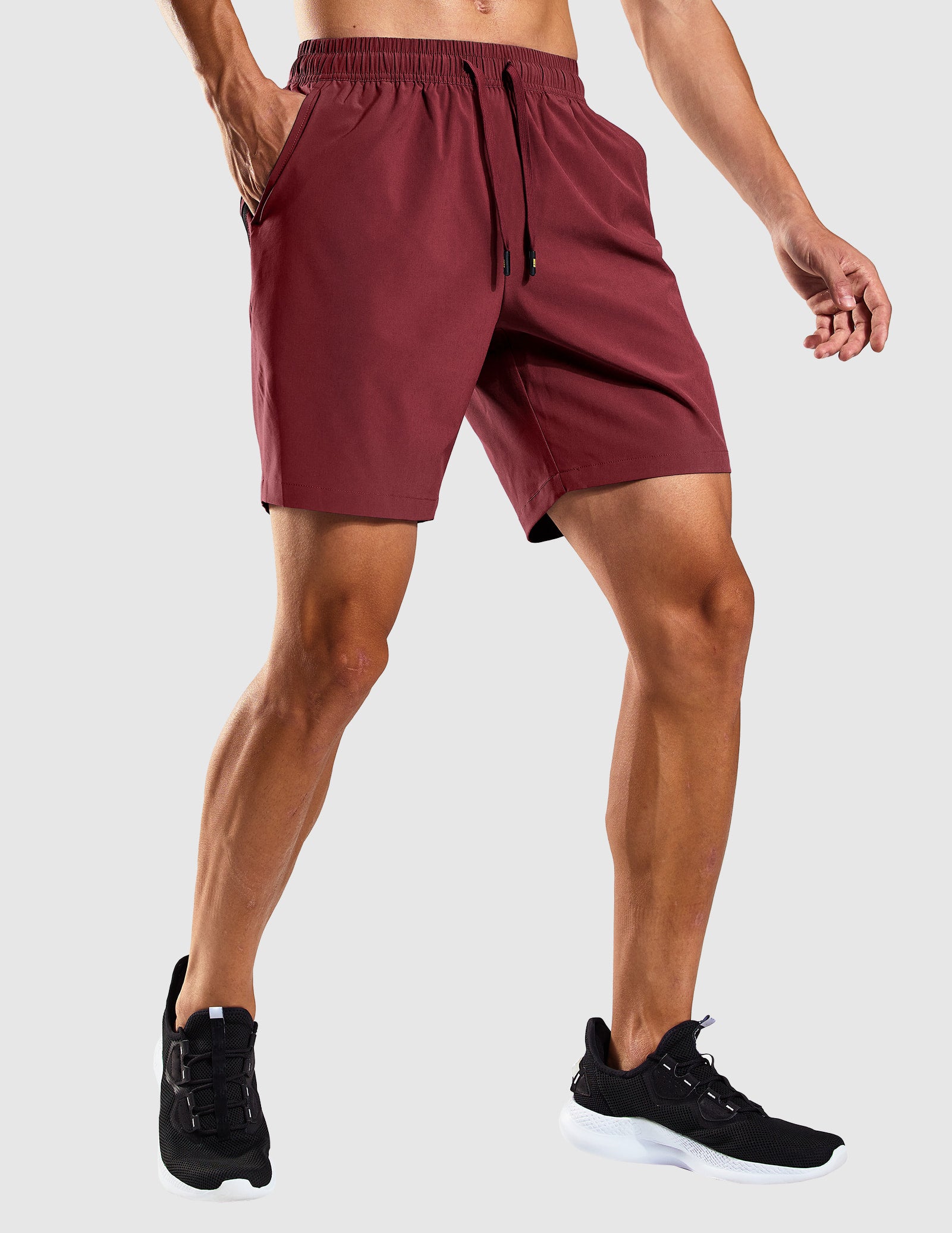 Men's 7 Inch Quick-Dry Running Shorts with Zipper Pockets