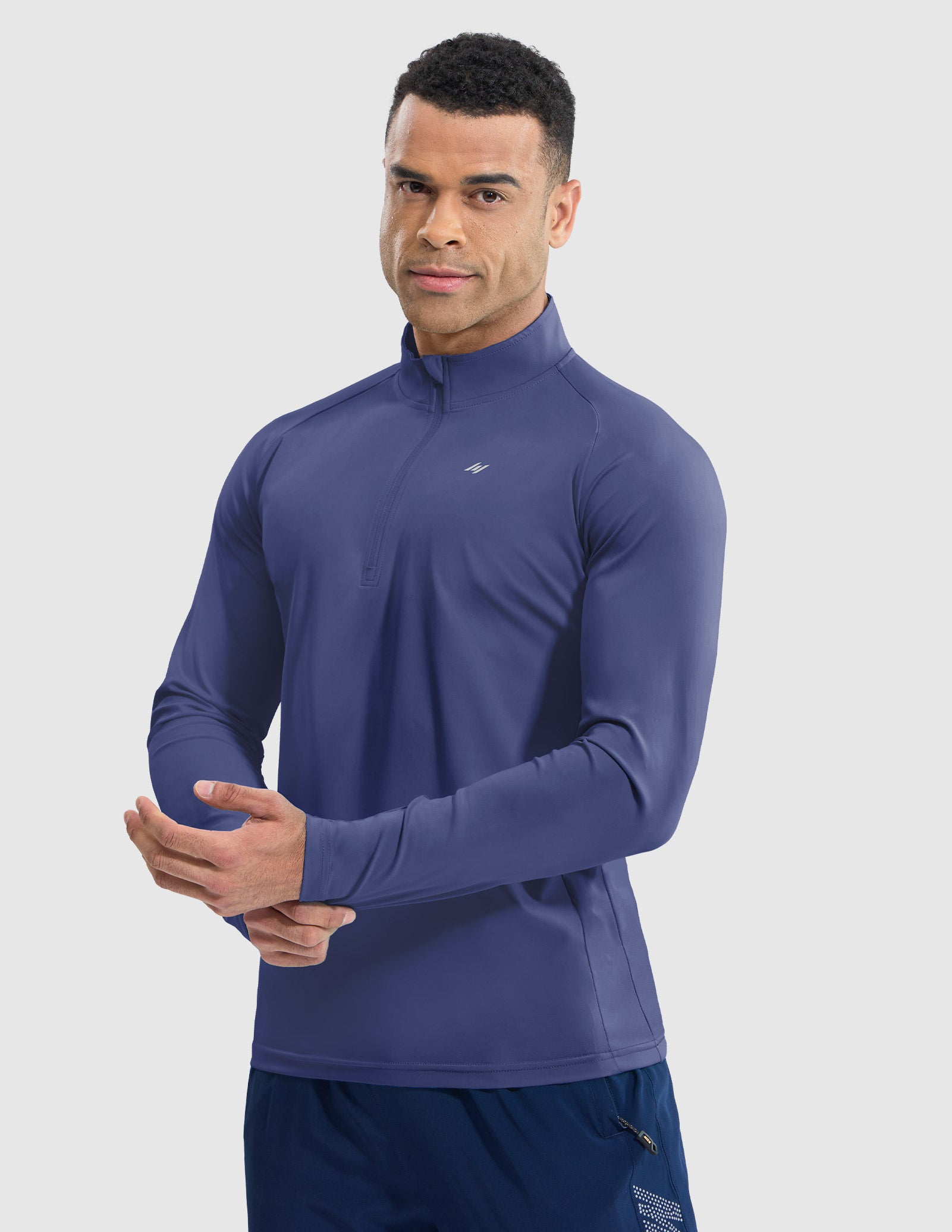 MIER Lightweight Quarter Zip Running Shirt, Breathable and Sun Protection Men's T-Shirts