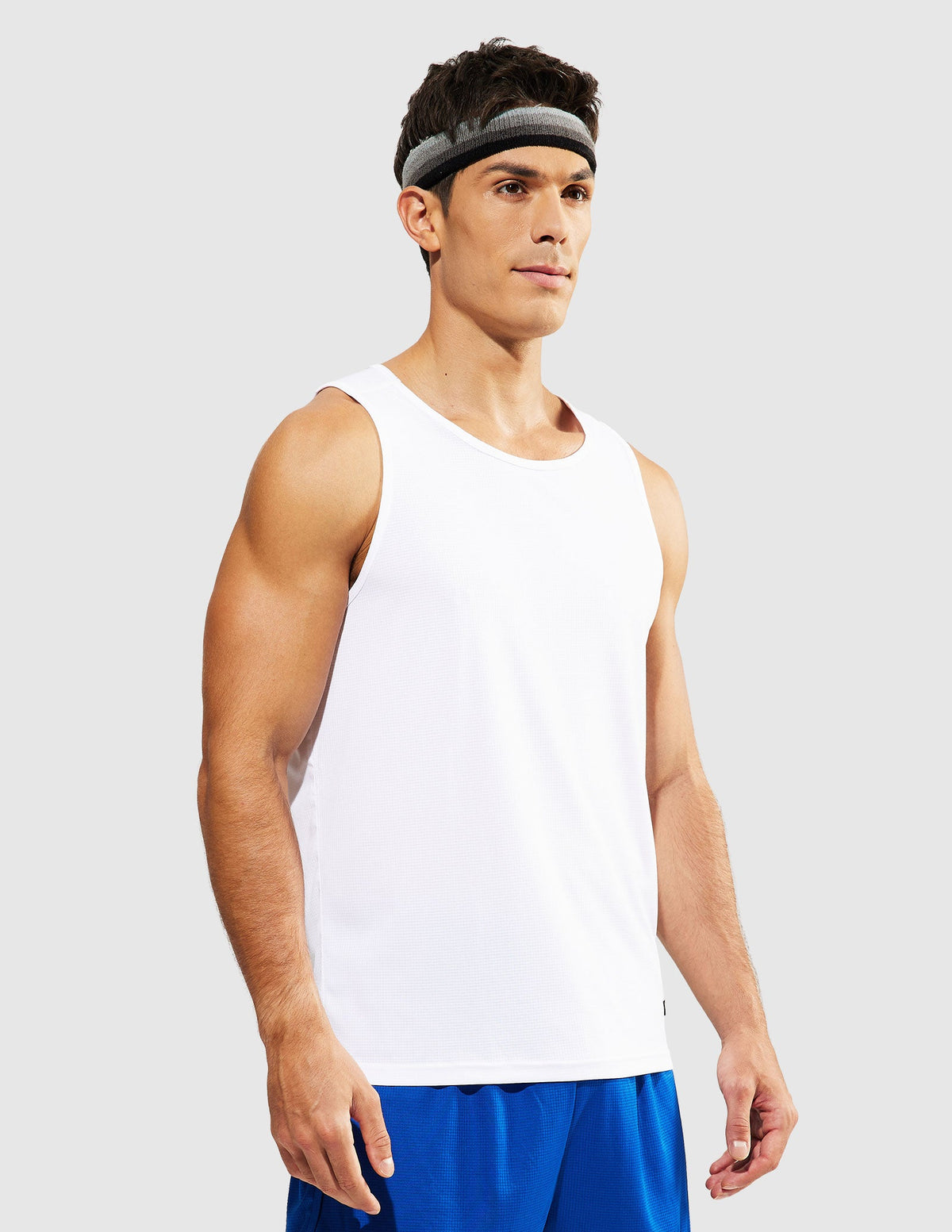 MIER Summer Running Tank Top Lightweight and Sweat Wicking Men's Tank Top White / S