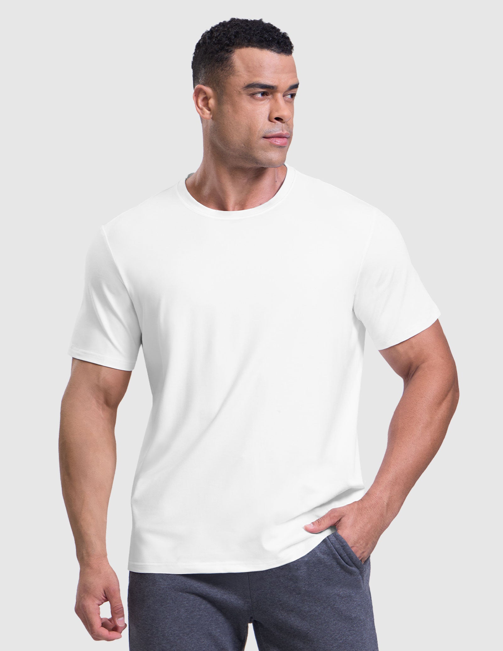 MIER Men’s Buttery Soft Short Sleeve Dry Fit Athletic T-Shirt Men's Shirt White / S