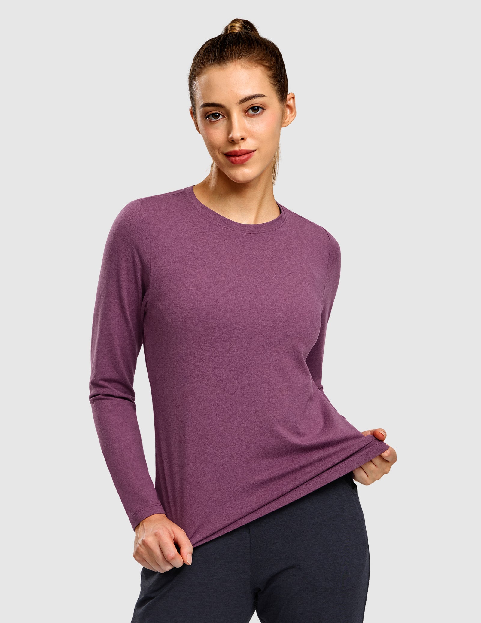 MIER Women’s Buttery Soft Long Sleeve Dry Fit Active T-Shirt Women Active Shirt