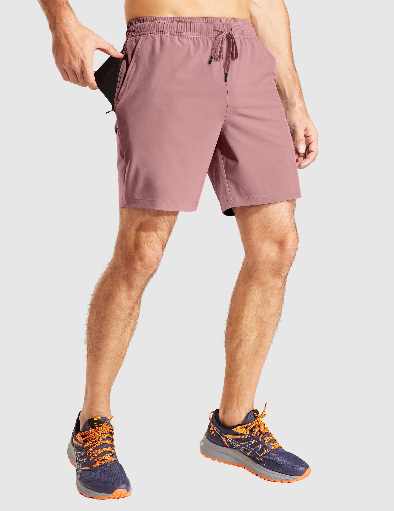 Men's 7 Inch Quick-Dry Running Shorts with Zipper Pockets