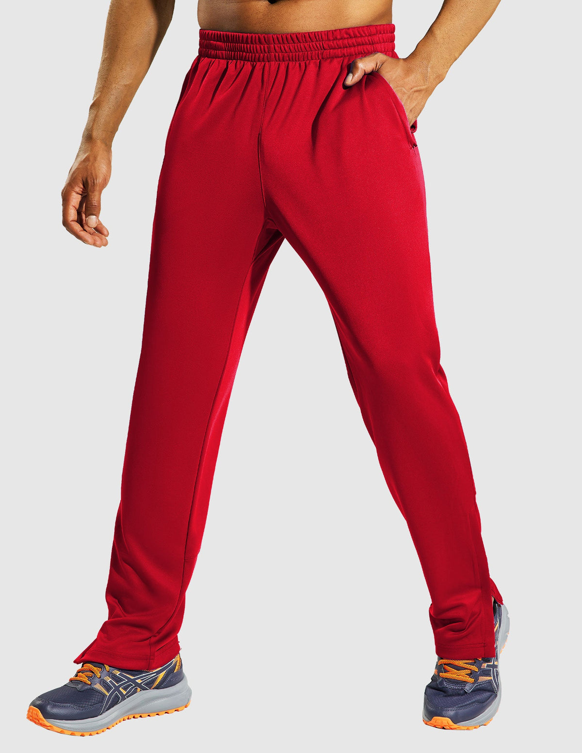 MIER Men's Stretch Athletic Joggers for Running and Gym Men's Train Pants Red / S