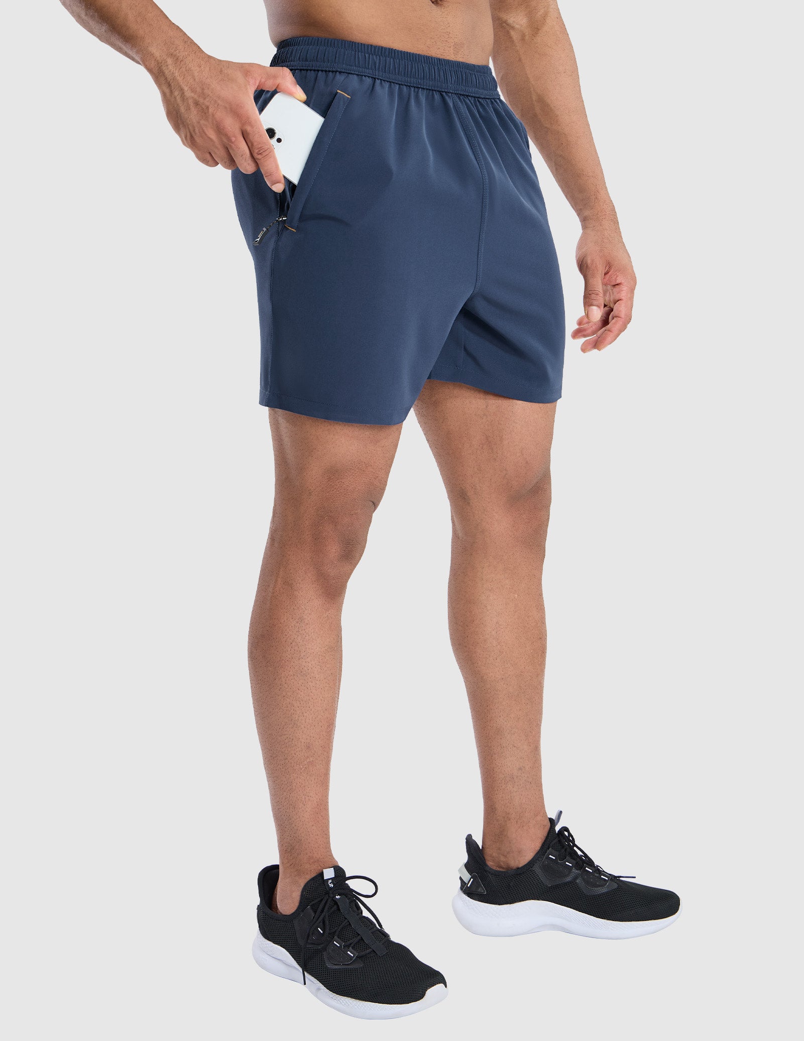 Men's 5-Inch Running Shorts with Zipper Pockets