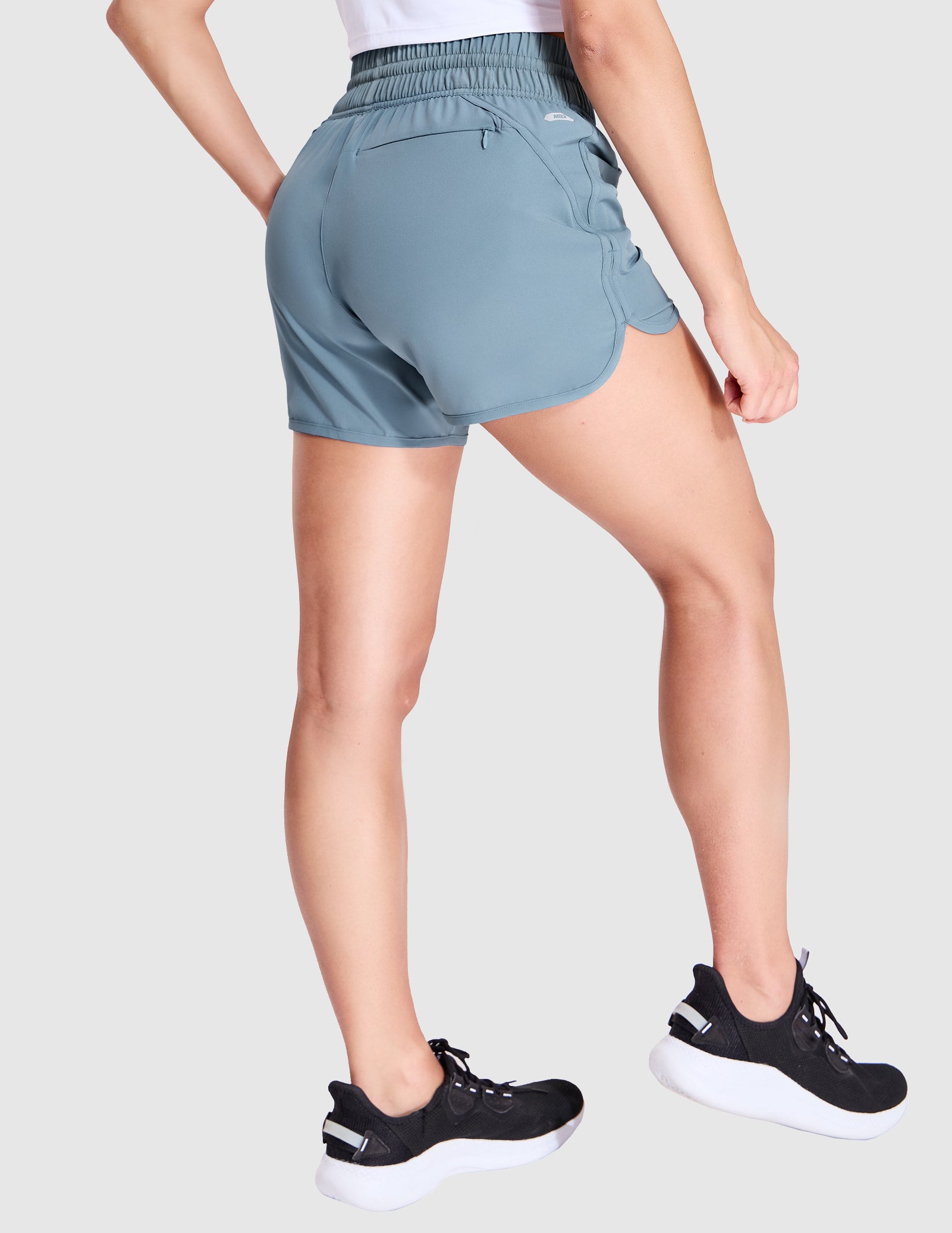 Women's Running Shorts Quick Dry with Liner Zipper Pocket