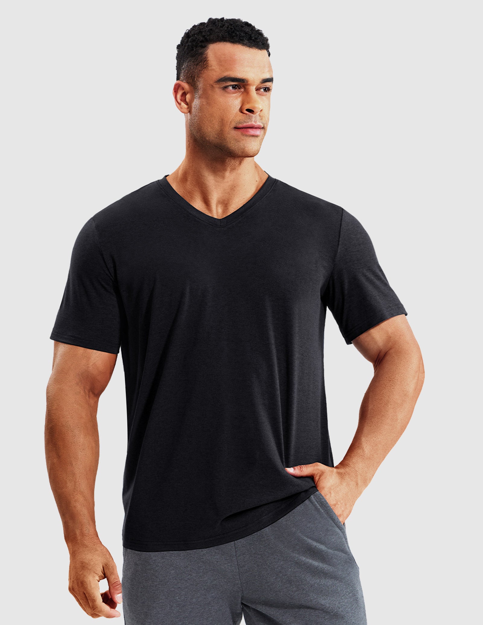 MIER Men’s Buttery Soft Dry Fit V-Neck Workout T-Shirt Men's Shirt