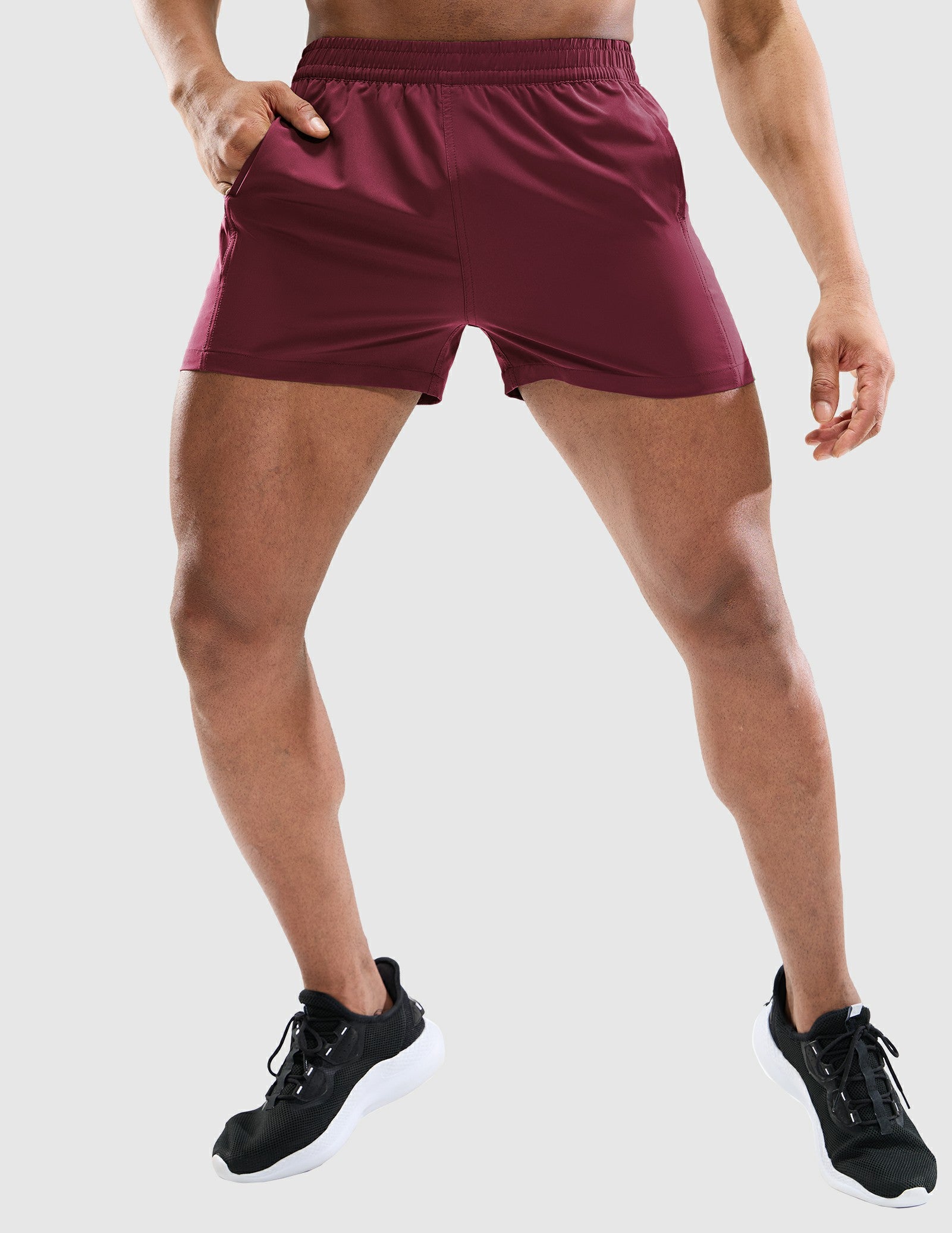 Men's 3 Inch Athletic Running Shorts with Brief Liner